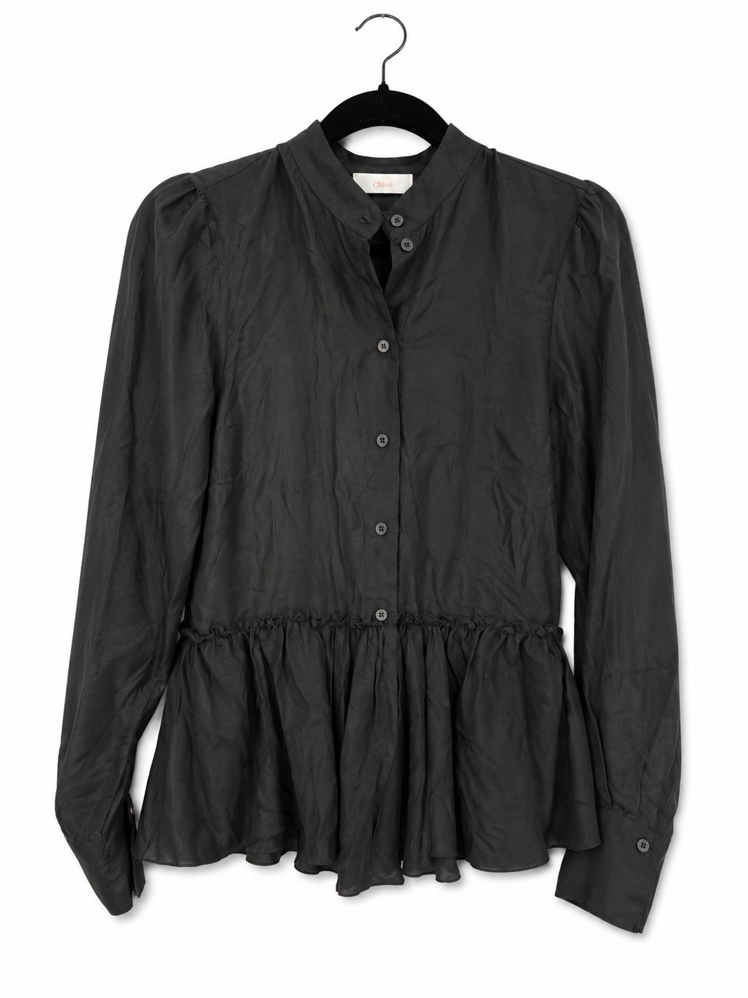 See By Chloé Black Silk Viscose Blend Top Sz 38 US 6 NWT Portugal $410