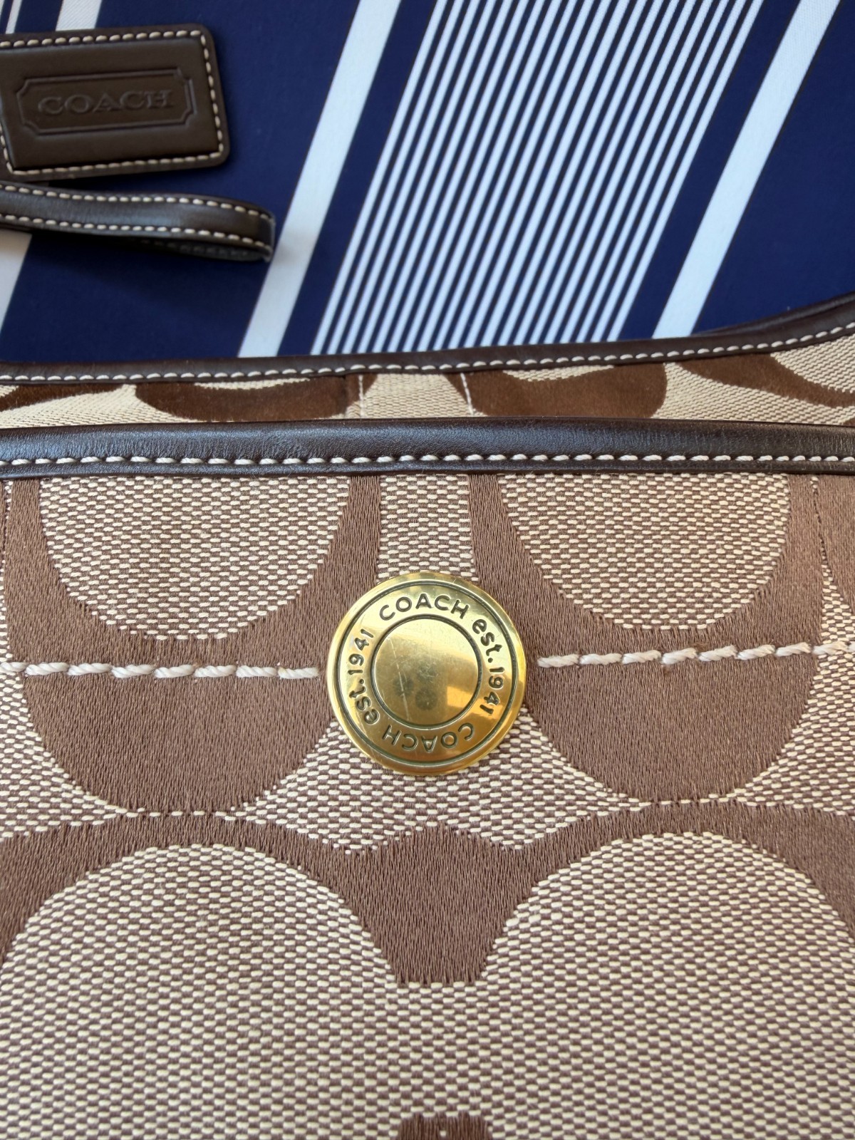 Coach 2007 Y2K Ergo Signature Brown Canvas and Leather Hobo Bag 11290