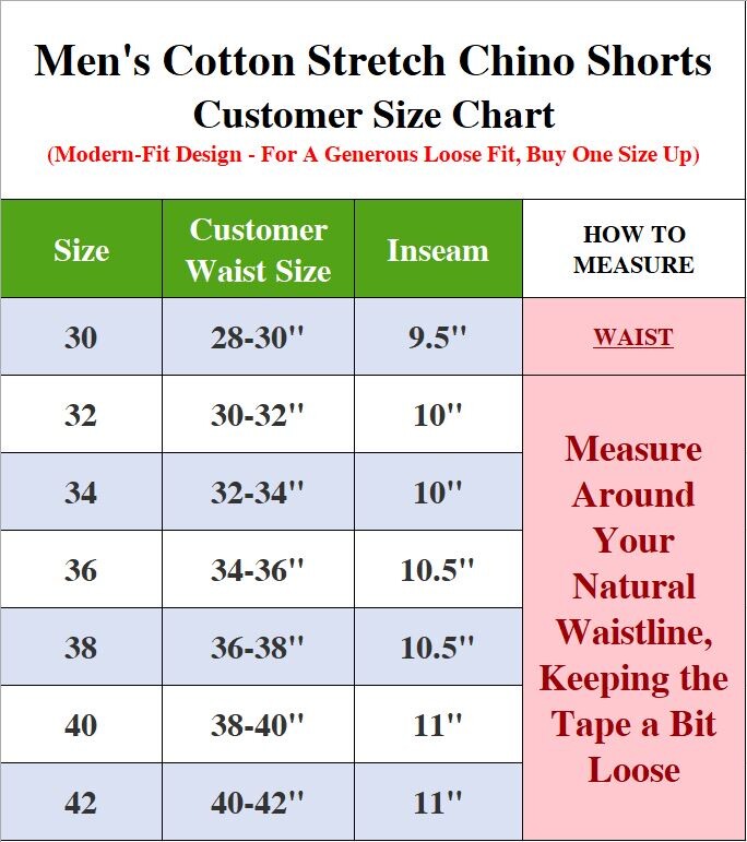 Mens Cotton Flex Stretch Button Closure Chino Shorts (Sizes 30-42) NEW FREE SHIP