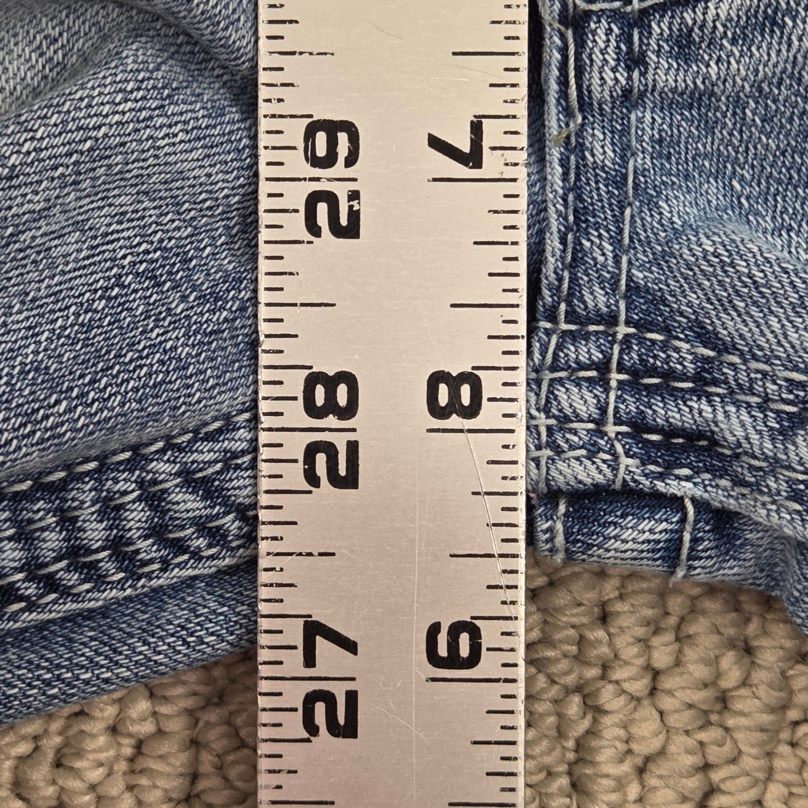 BKE Aiden Jeans Slim Straight ABS21445 Light Wash Blue Mens 26×32