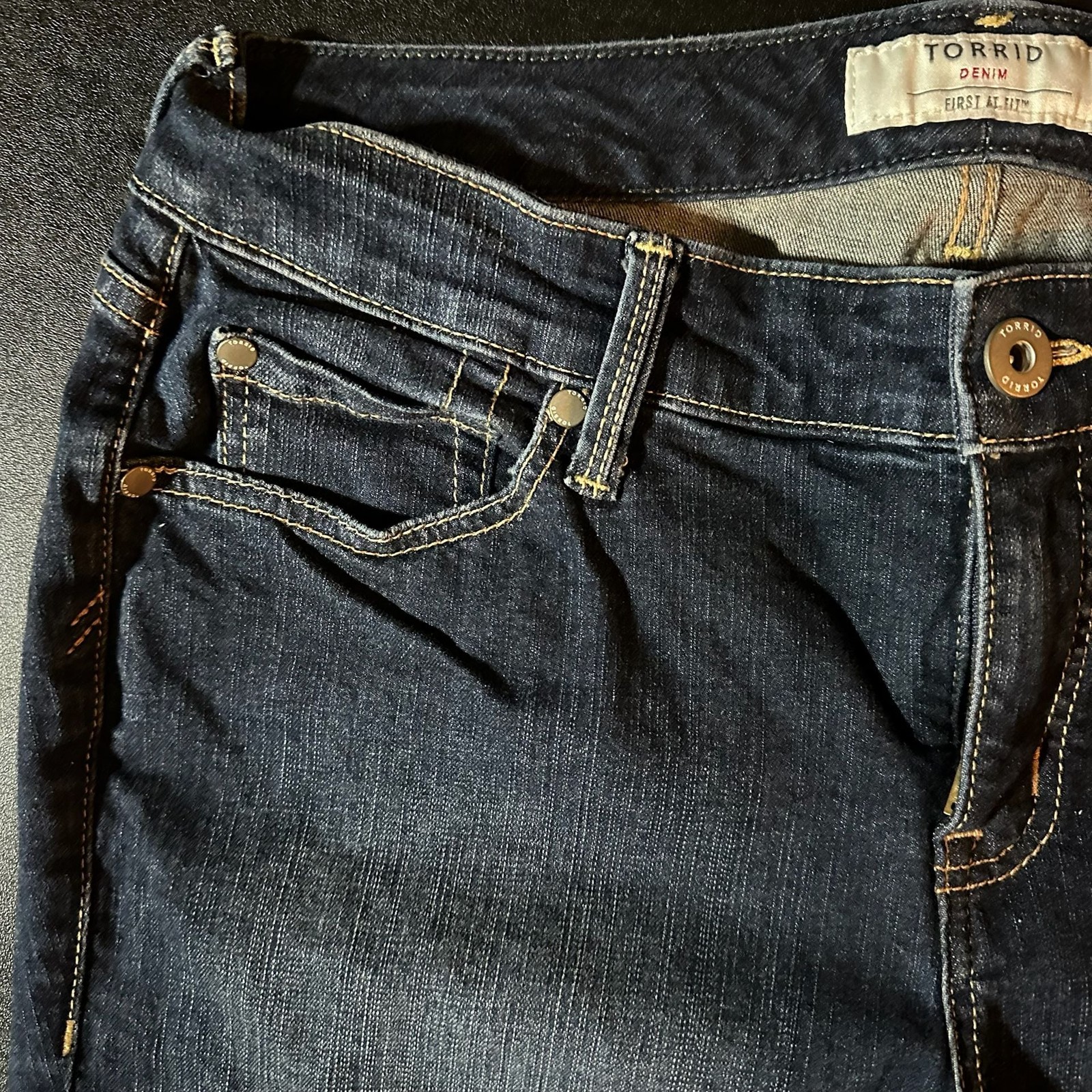 Torrid Denim First At Fit Mid Rise Dark Wash Skinny Jeans Size 10R
