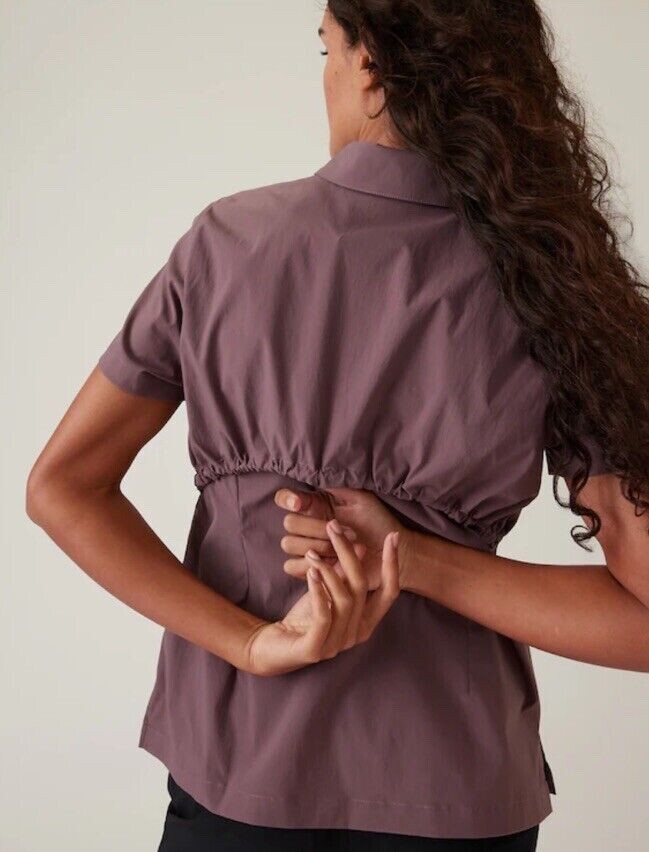 ATHLETA Advantage Cinch Tee S Small | Damask Mauve #533014 NEW