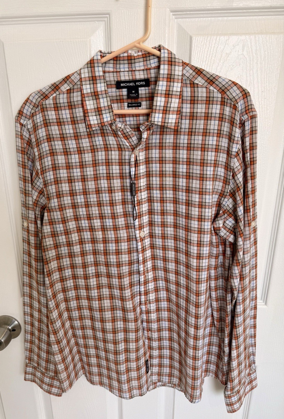 Mens Michael Kors Tailored Fit Button Up / Long Sleeve Shirt Medium New w/ Tags