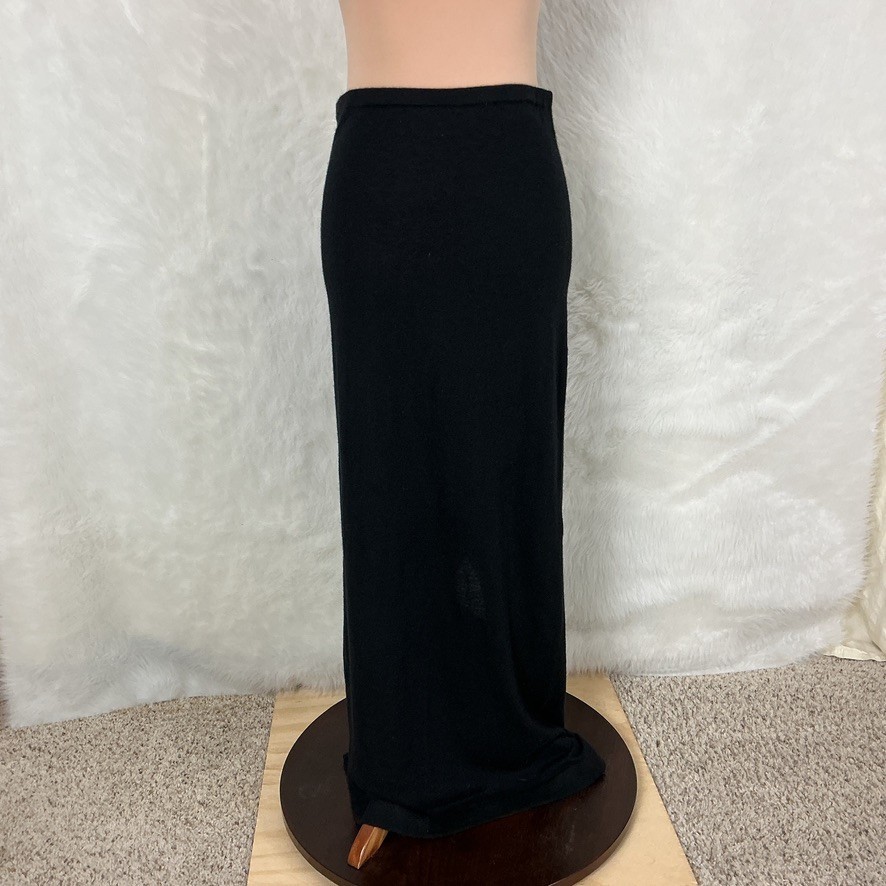 J. Crew 75 Spring Street Black Featherweight 100% Cashmere Column Skirt M