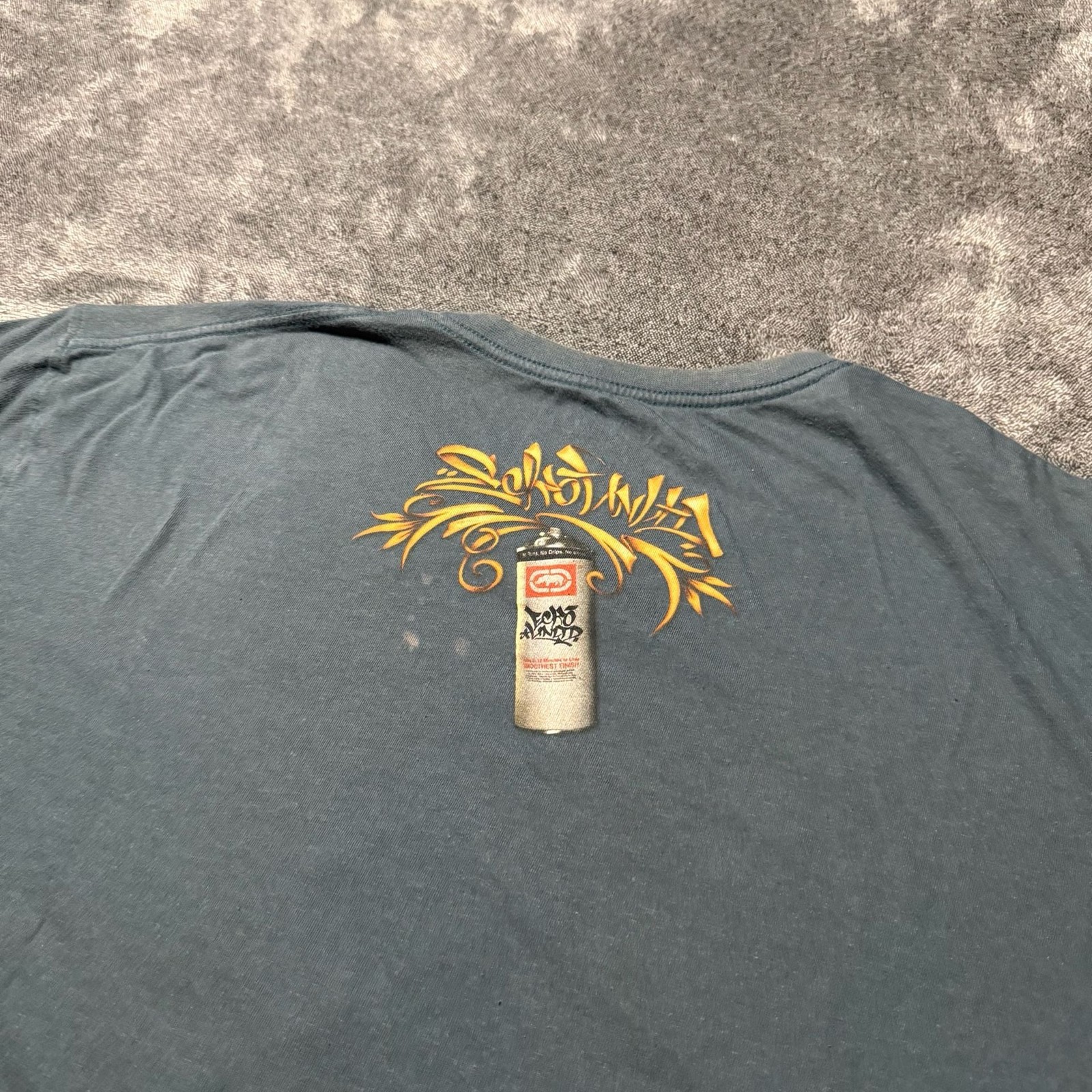 Ecko Unltd. Spray Paint Graffiti Graphic T-Shirt Charcoal Grey