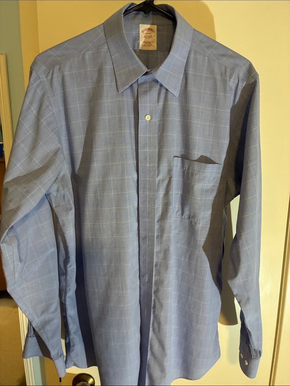 Brooks Brothers Blue Windowpane Dress Shirt