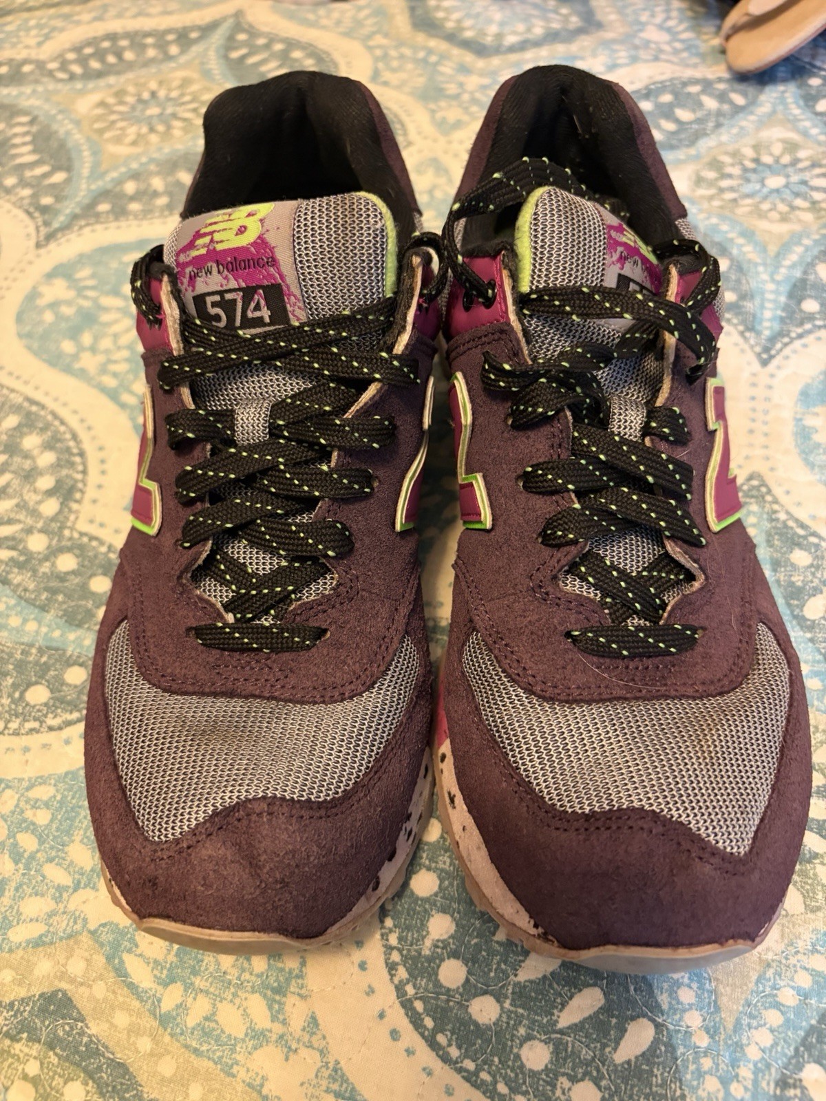 New Balance 574 Men’s Purple/Gray/Green Lace-Up Low Top Sneakers WL574OPP