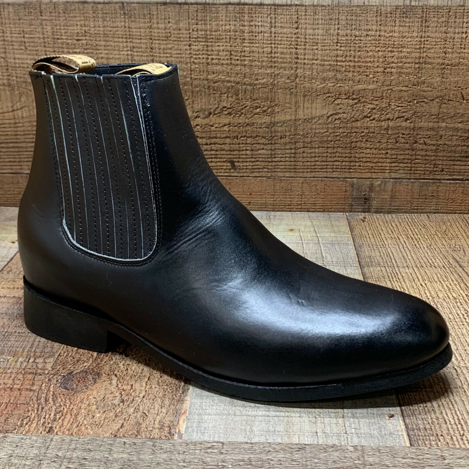 Men Charro Botin Vaquero Redondo Napa Western Cowboy Half boot Chelsea Round Toe