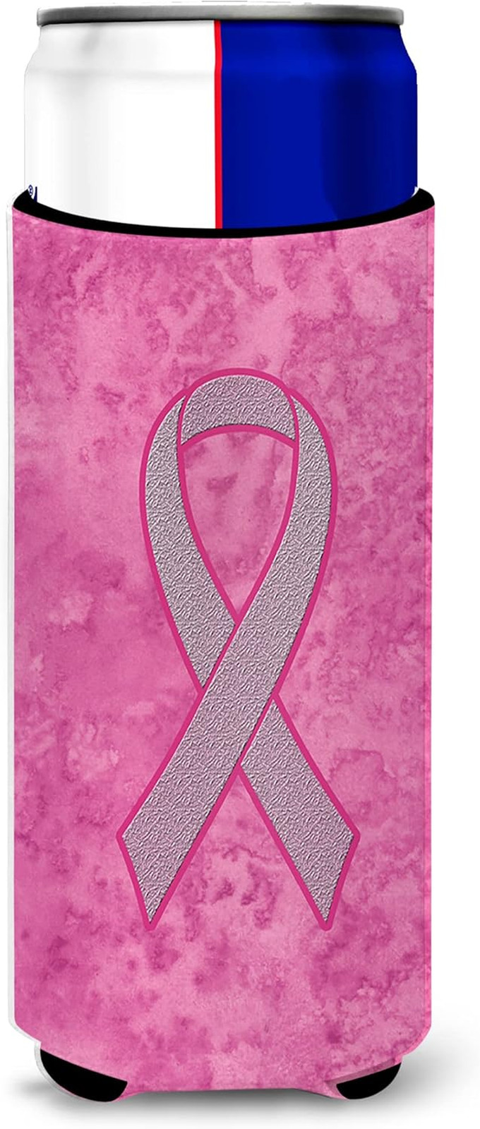AN1205MUK Pink Ribbon for Breast Cancer Awareness Hugger for Slim Cans Can Coole