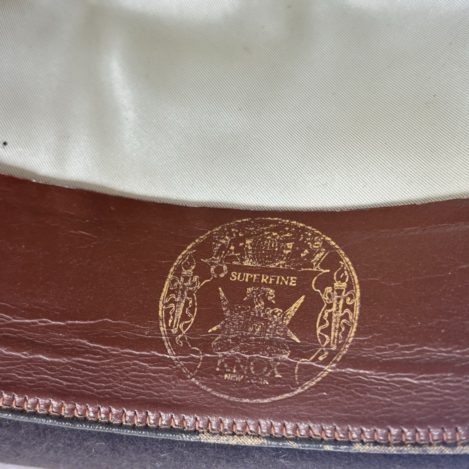 Vintage 50s Knox Fedora Hat Brown Strombergs Superfine New York Mens 7 Reg