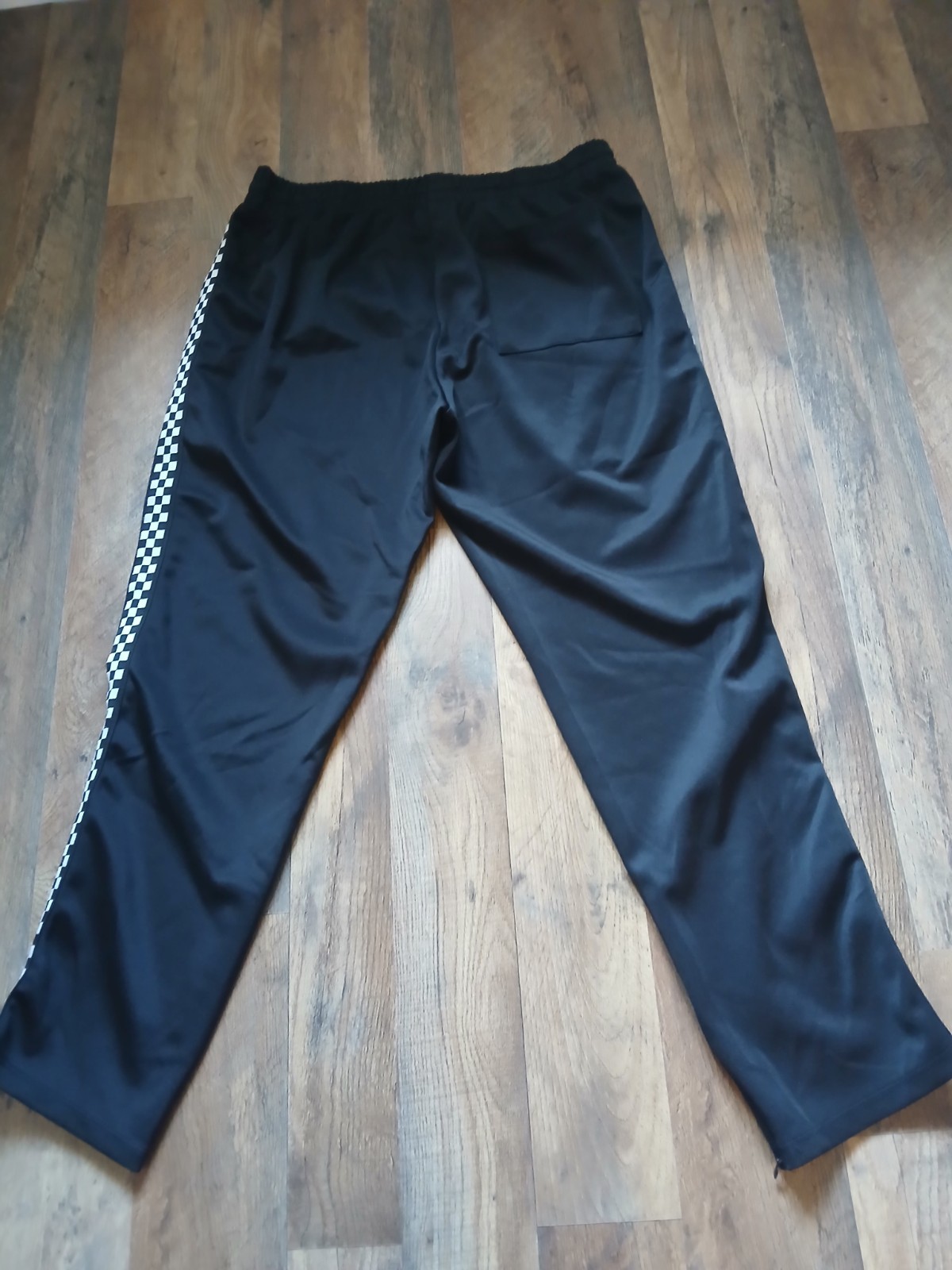 Arizona Jean Co. Men’s L Slim Black Track Pants Check Stripe Drawstring Pockets