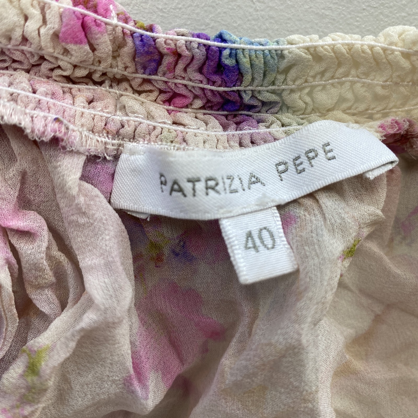 Patrizia Pepe Women’s Floral Off-Shoulder Blouse Size 40 White Multi
