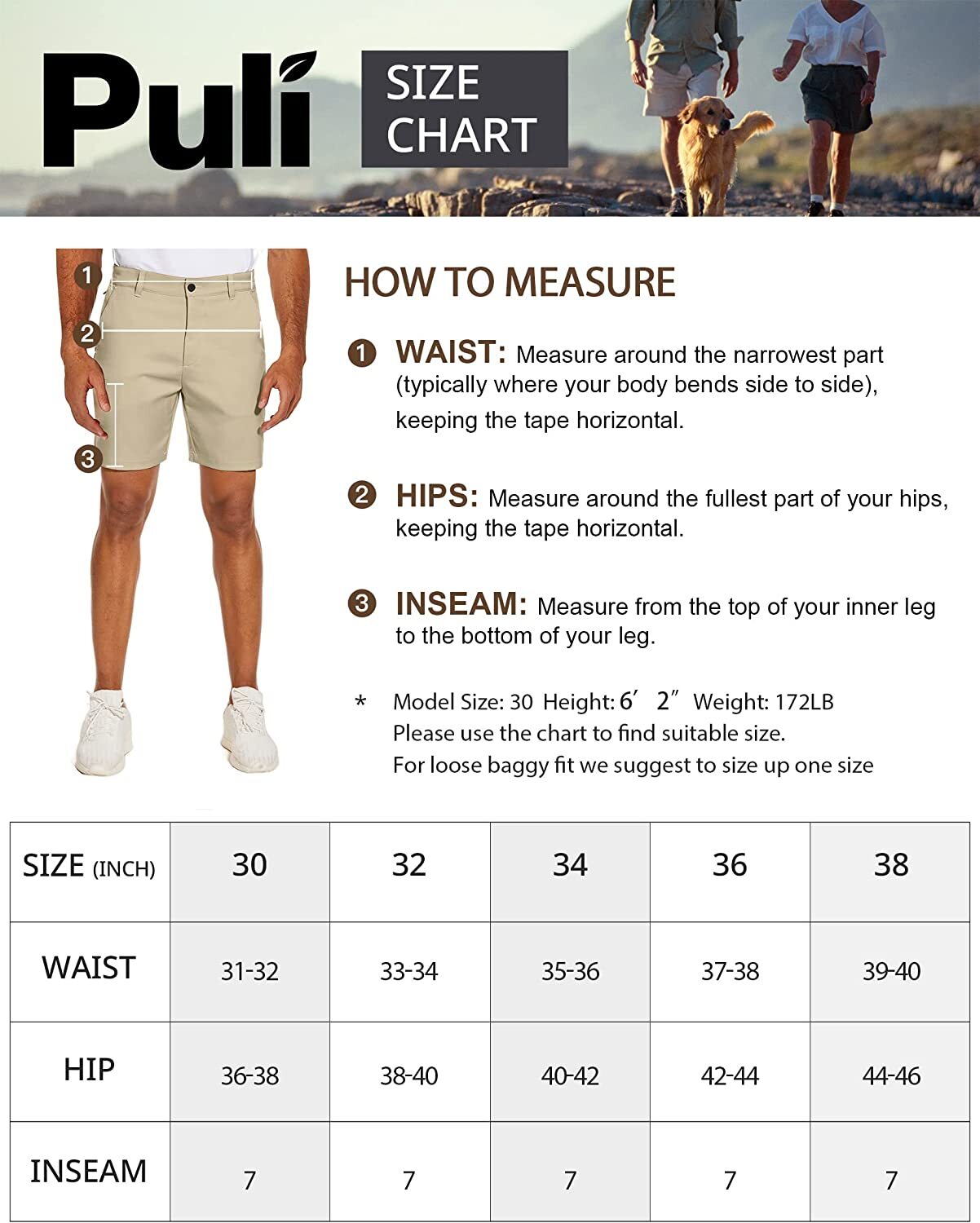 Men’s Golf Shorts Flat Front Lightweight Quick Dry Pockets Flex Dress 7” Pants