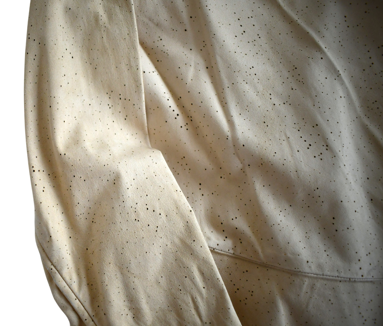 ANN DEMEULEMEESTER Cream PERFORATED LEATHER Women’s Jacket 36 FRANCE