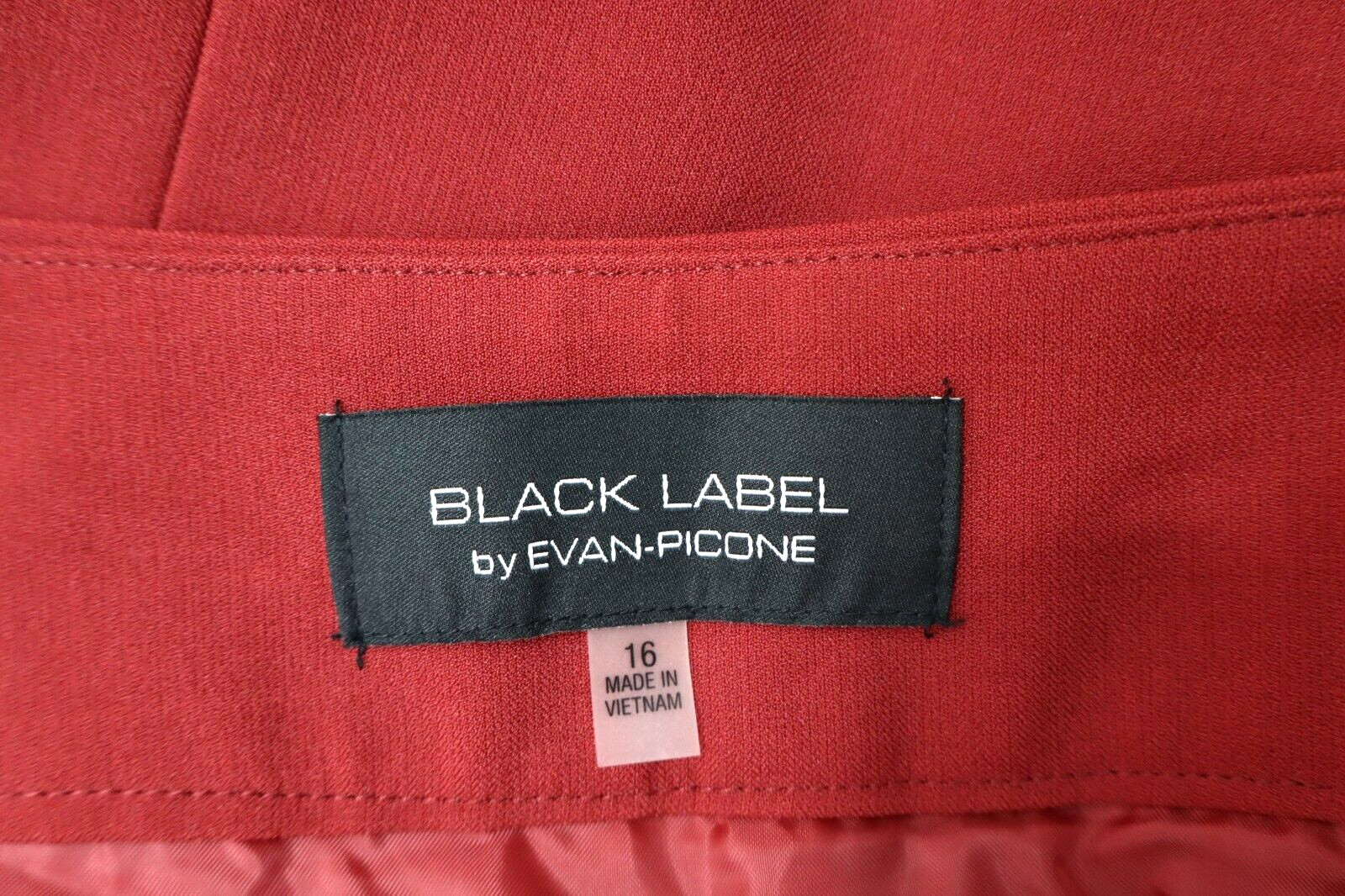 BLACK LABEL By EVAN PICONE Womens Polyester Pleated Skirt Lined Deep Red Size 16