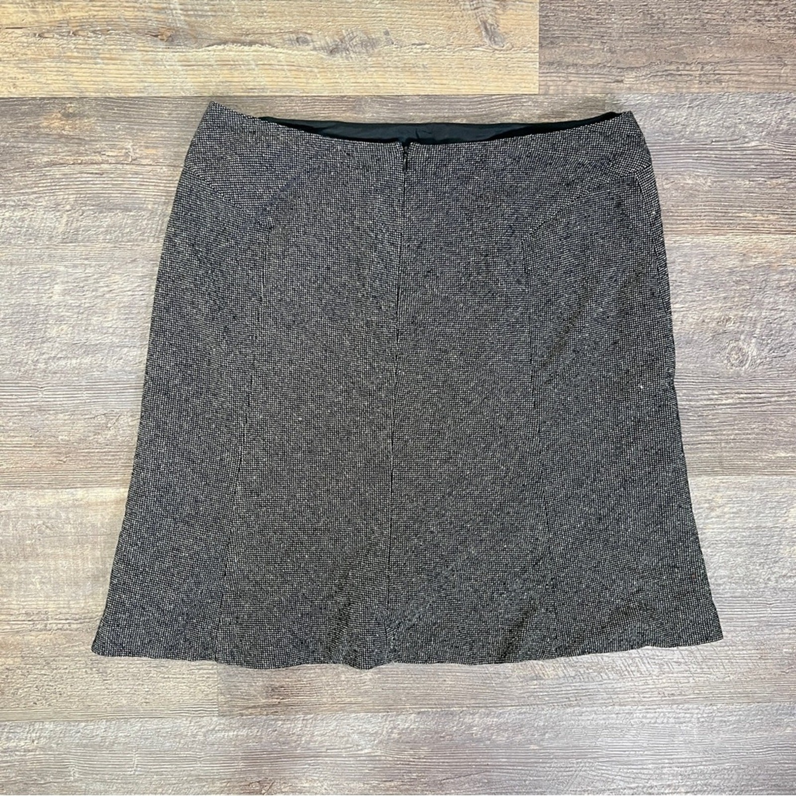 Loft Grey and black wool blend A line skirt size 12 petite 12P B49