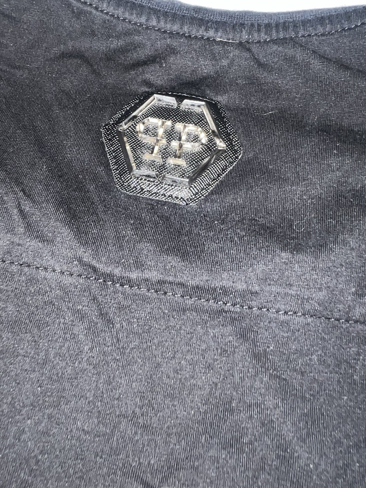 Authentic RARE Philipp Plein Platinum Cut Rhinestone King Cobra Tiger Logo LARGE