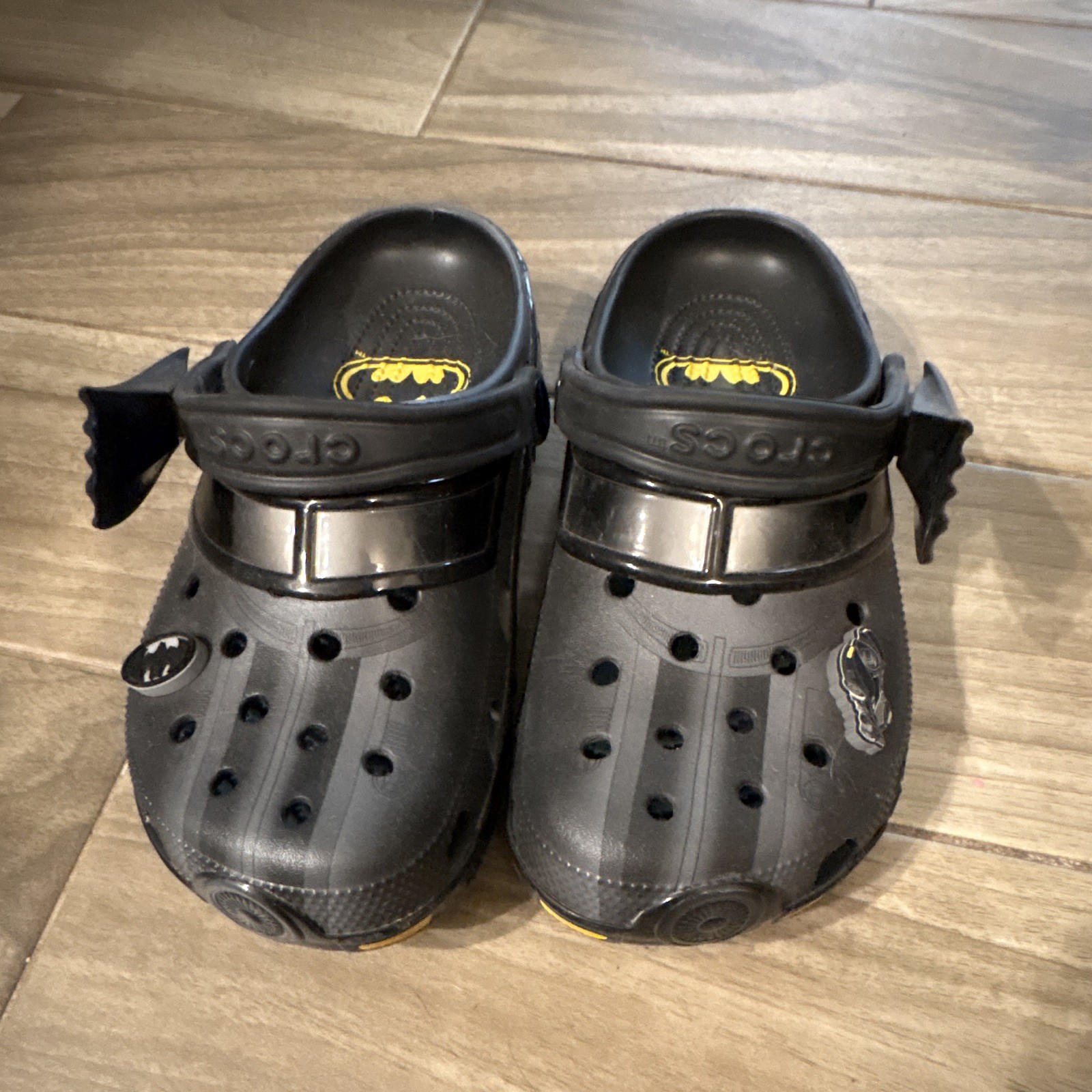 Crocs Batman Black Comfort Slip-On Clog Sandals, Logo Accent Unisex
