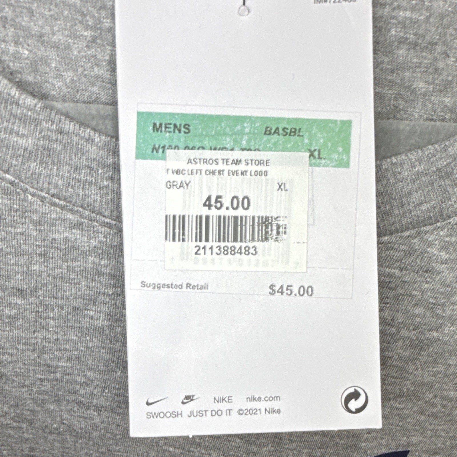 Nike Men’s Gray World Baseball Classic Graphic Logo Crew Neck T-Shirt XL