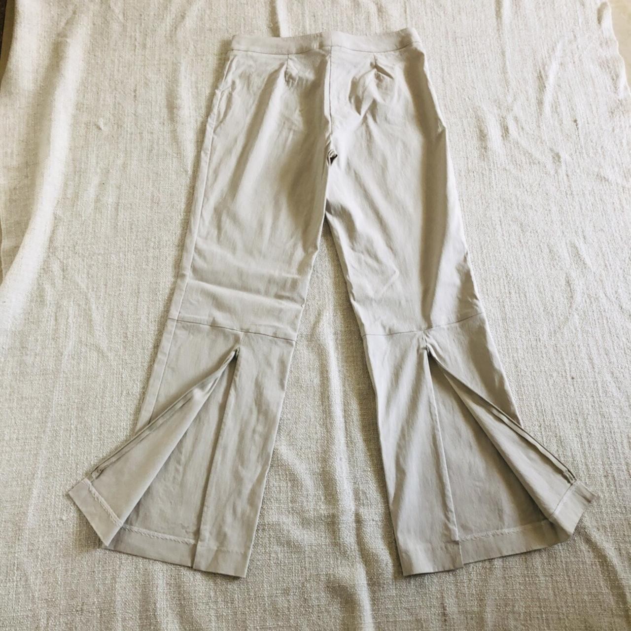 Bebe Off White Wide Leg Trousers Zip Hem Size 8 – Used