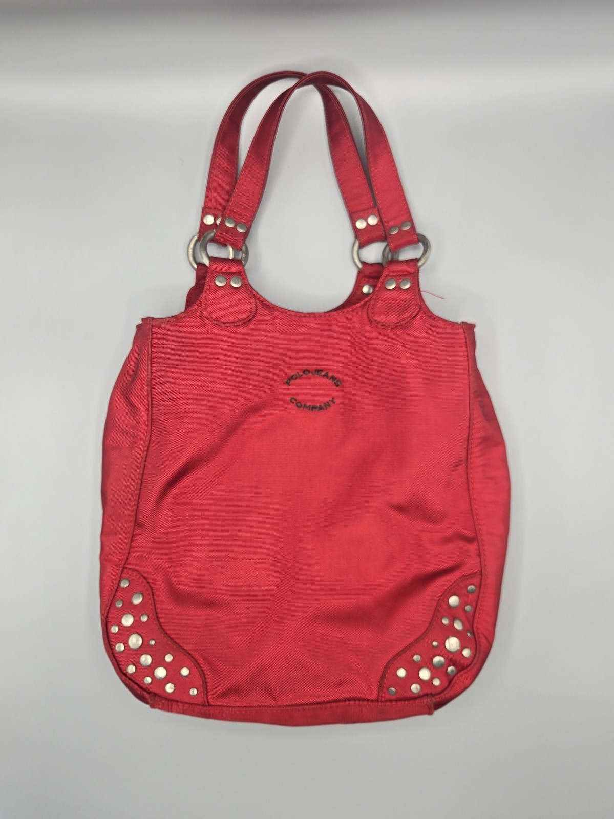 Vintage Polo Jeans Co Ralph Lauren Red Studded Shoulder Bag Purse Y2K