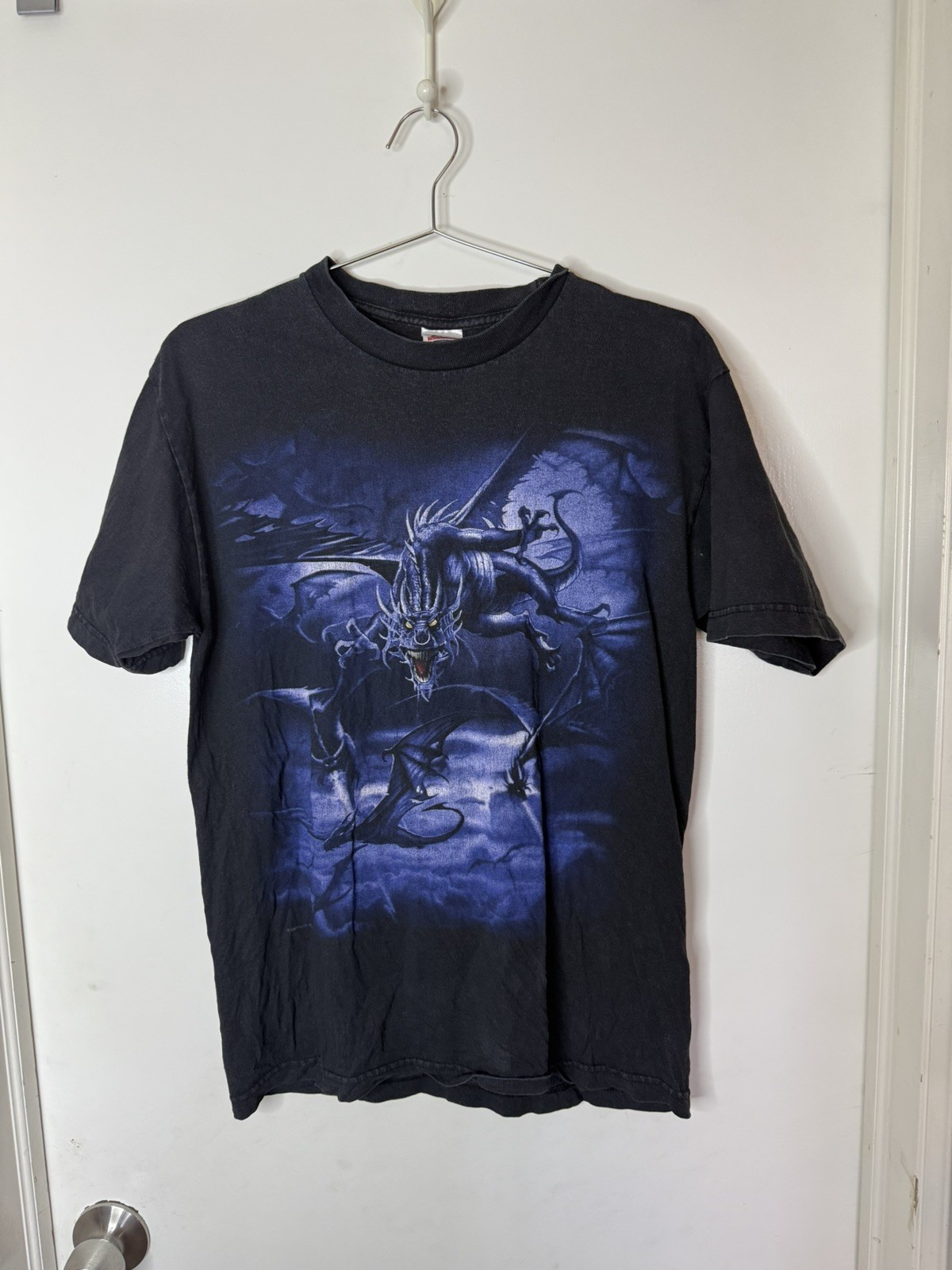 Vintage 2007 Liquid Blue Dragon Y2K Tee Shirt medium alstyle apparel VTG DRG