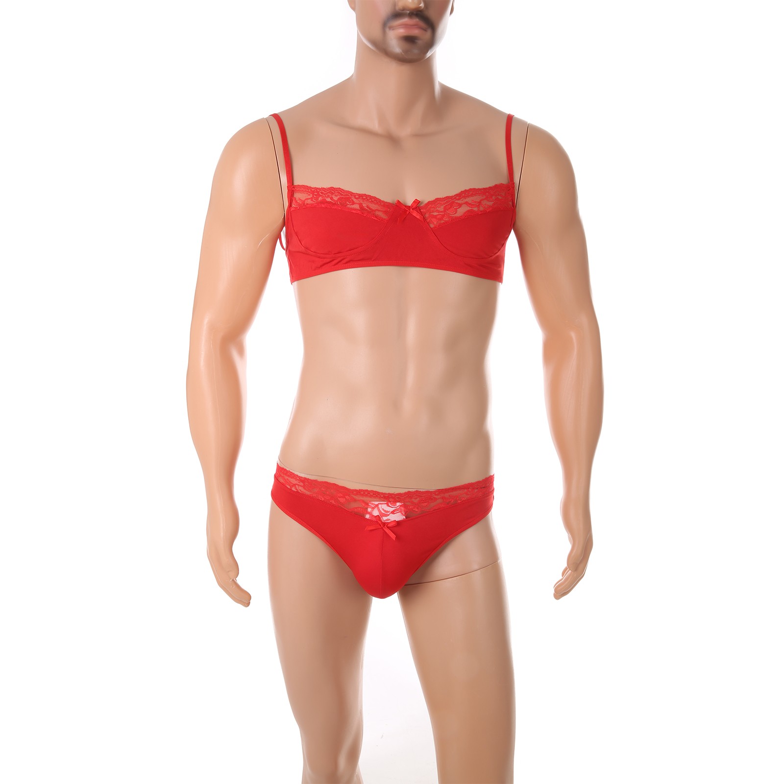 Set of Men Bra Briefs Sissy Sexy Underwear Lingerie Tops Panties Underpants