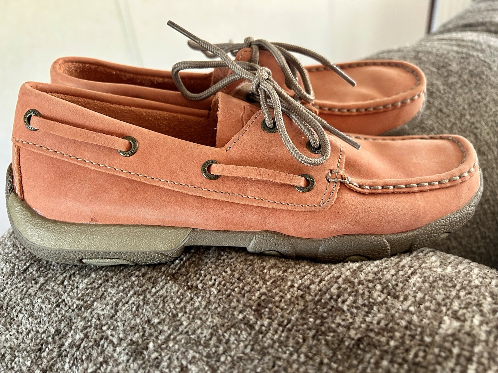 Twisted X Boots Womens Brown Leather Lace-Up Boat Shoes US 7 WDM0029