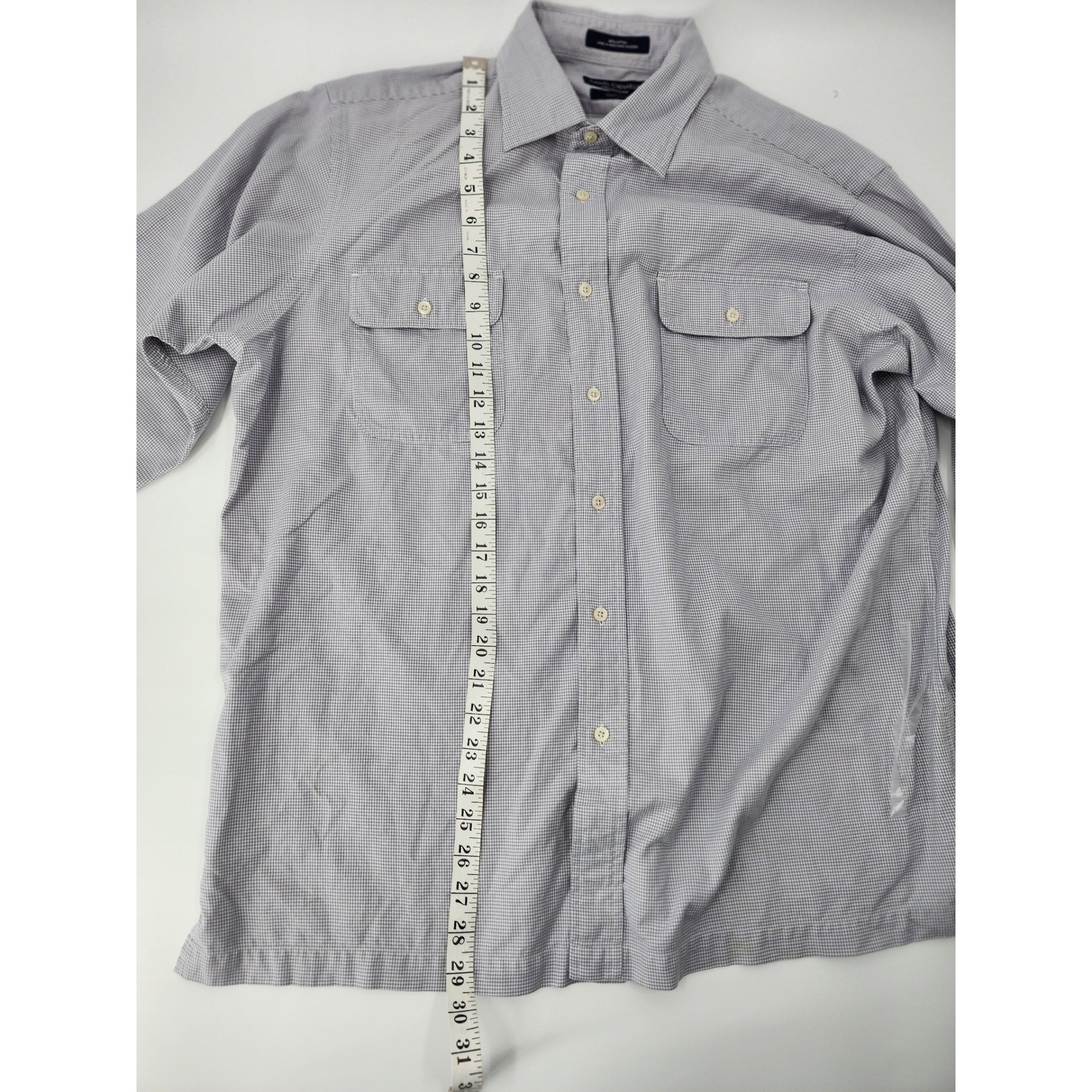Daniel Cremieux Collection Mens Grey Houndstooth Cotton Button Down Shirt Large