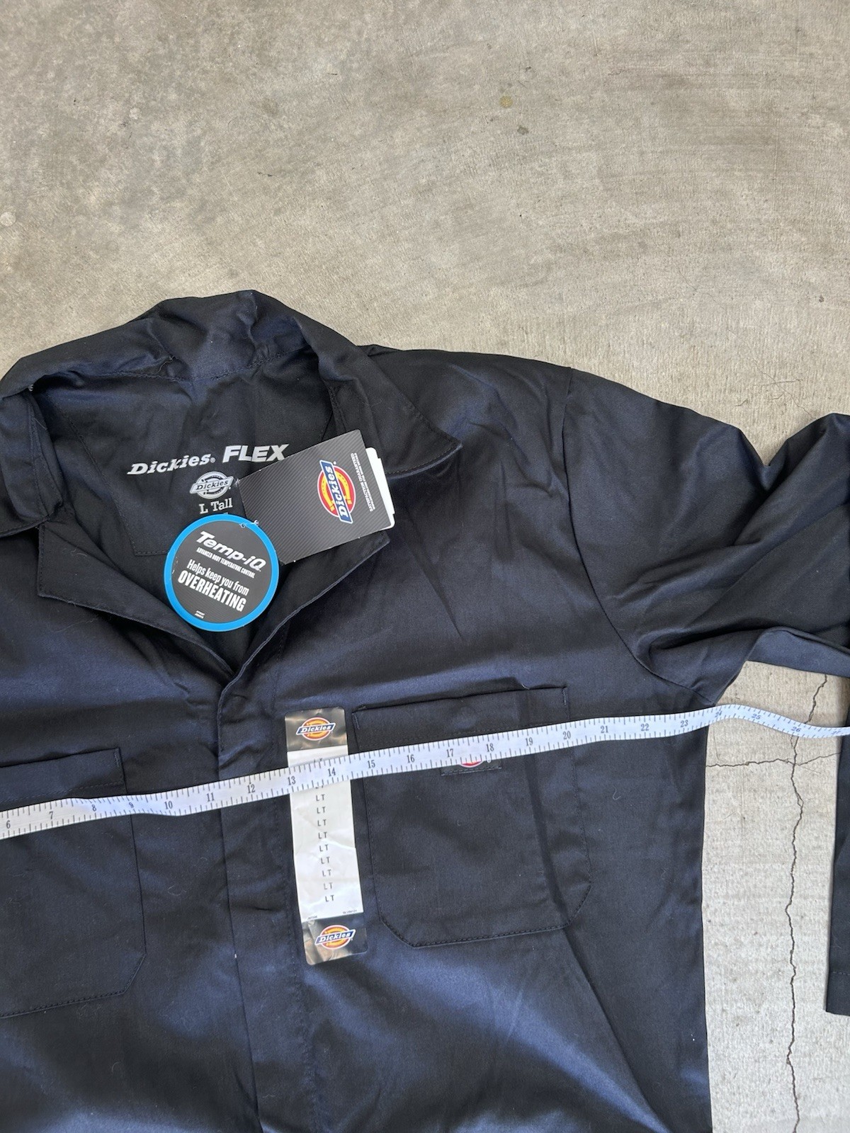 Dickies FLEX Performance Coverall Mens L Tall Black Long Sleeve Temp-iQ NWT