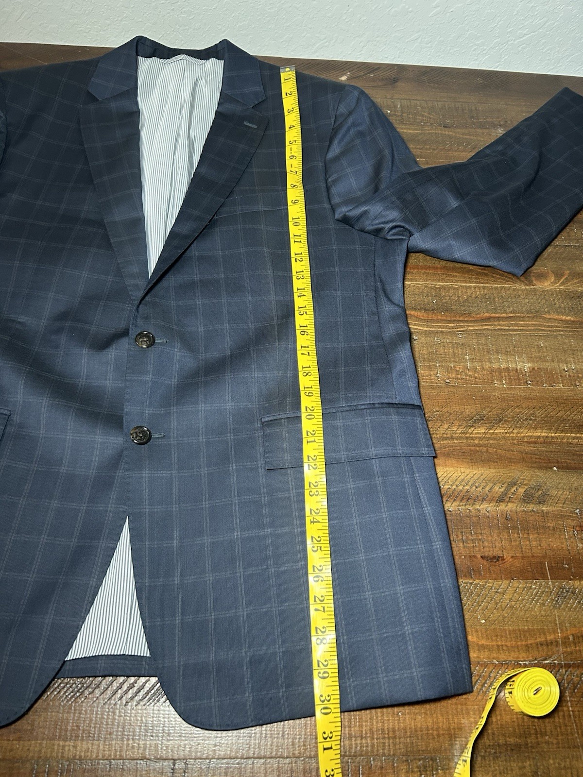 todd snyder Navy Mayfair Fit Blazer Suit Jacket 44R windowpane plaid wool Union