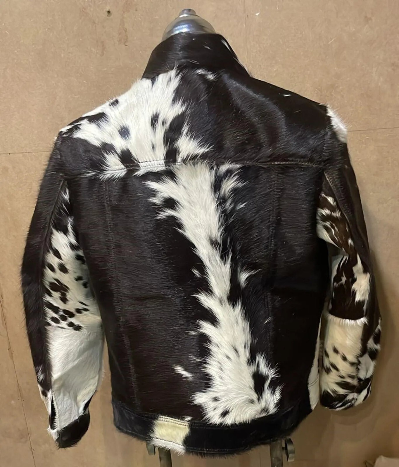 Men’s Western Style Cowhide Leather Jacket Hair On Pony Skin Cow Skin Fashion