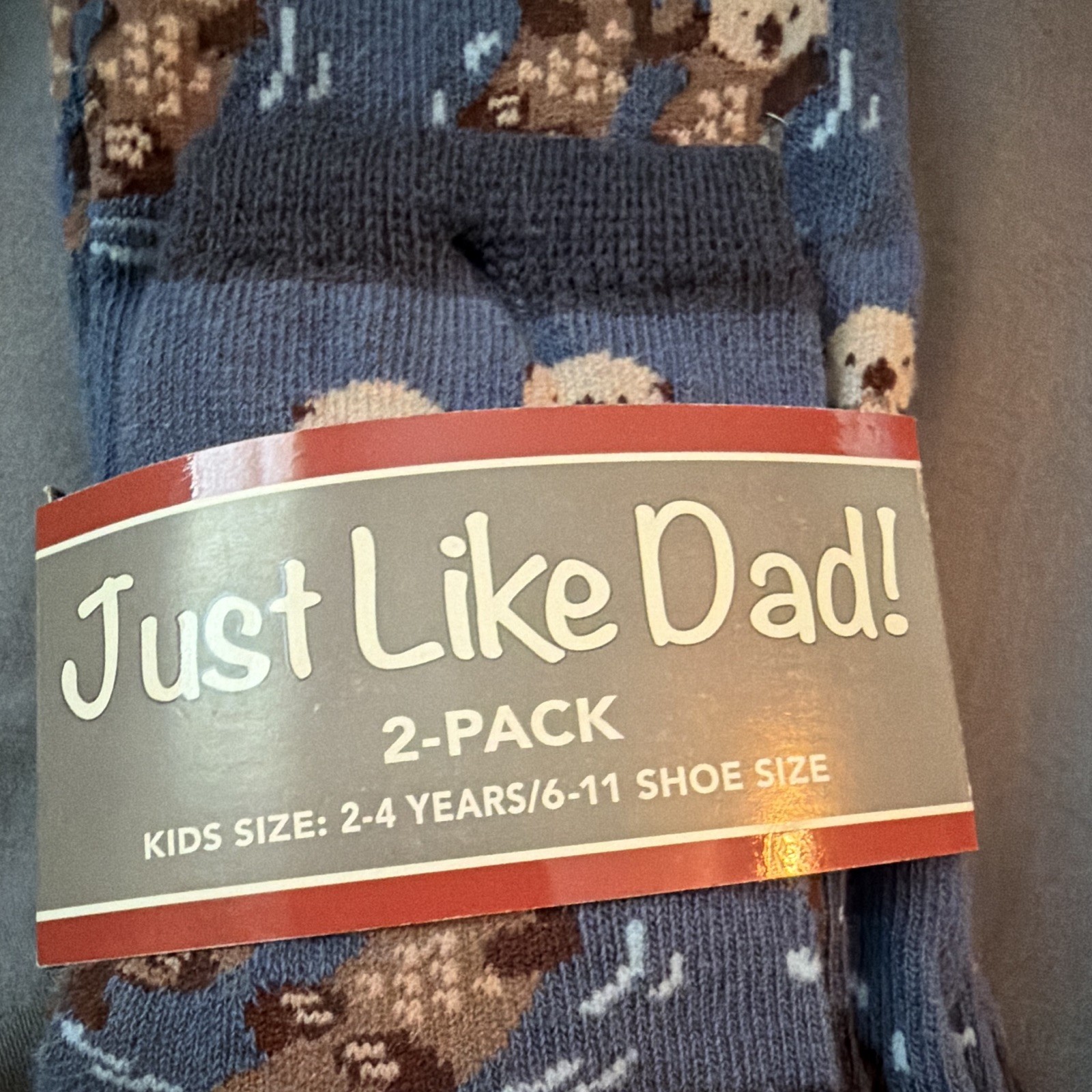 Socksmith Blue Otter Animal Print Cotton Crew Socks 2 Pairs Size 2-4 Years