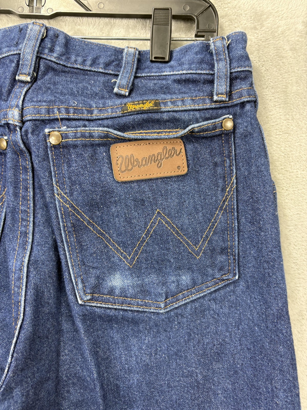 Wrangler 47MWZ Regular Fit Jeans Mens 32×36 Blue Straight Leg Cowboy Cut Denim