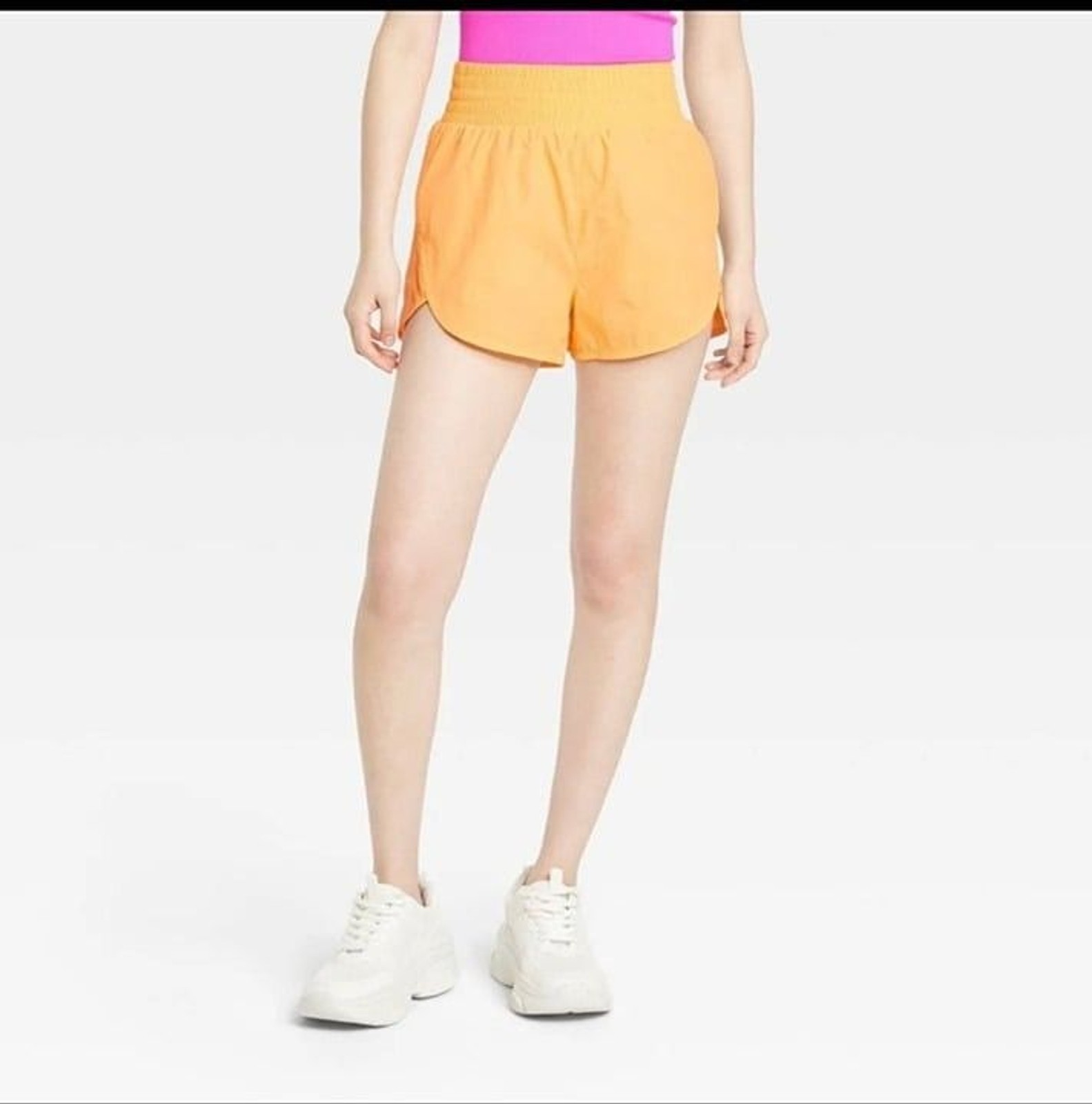 Women’s All in Motion High Rise Crinkle Shorts Light Orange Medium