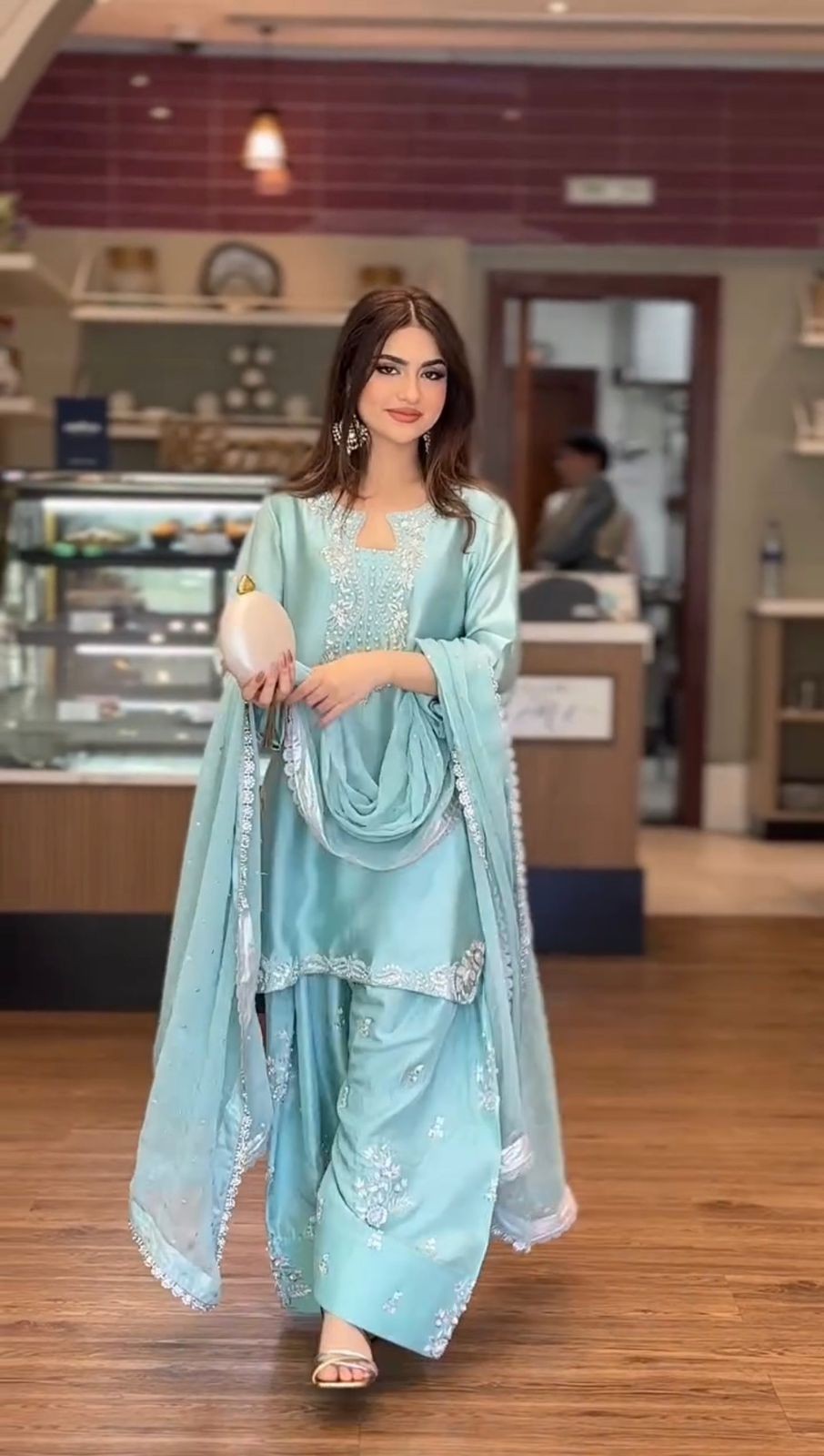 INDIAN SALWAR KAMEEZ PAKISTANI WEDDING PARTY DRESS WEAR BOLLYWOOD SUIT SHARARA
