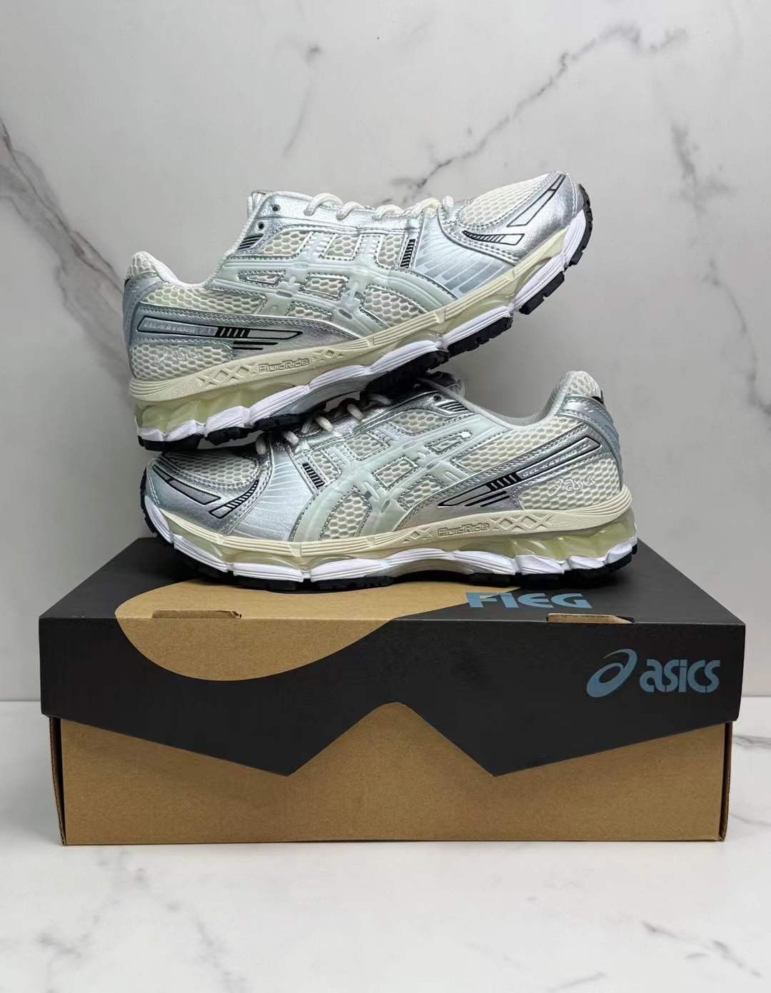 Kith x Asics Gel Kayano 12.1 Cream Pure Aqua Unisex Runners 🥏