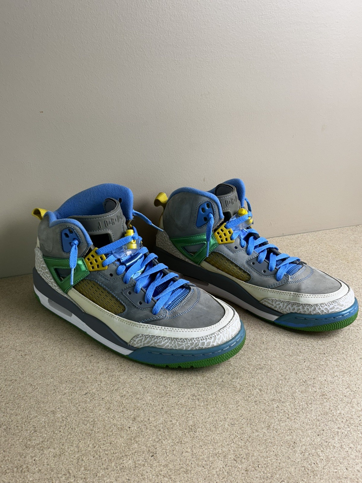 Jordan Spizike Stealth 2013 Size 11 Athletic Sneakers Shoes Blue & Gray