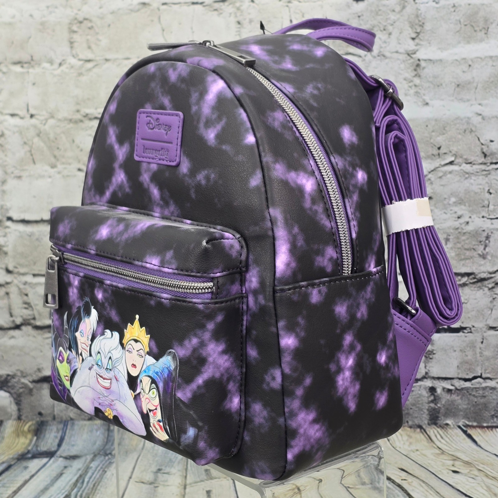 Loungefly Disney Villains Mini Backpack Purple Tie Dye Hot Topic Exclusive NWT