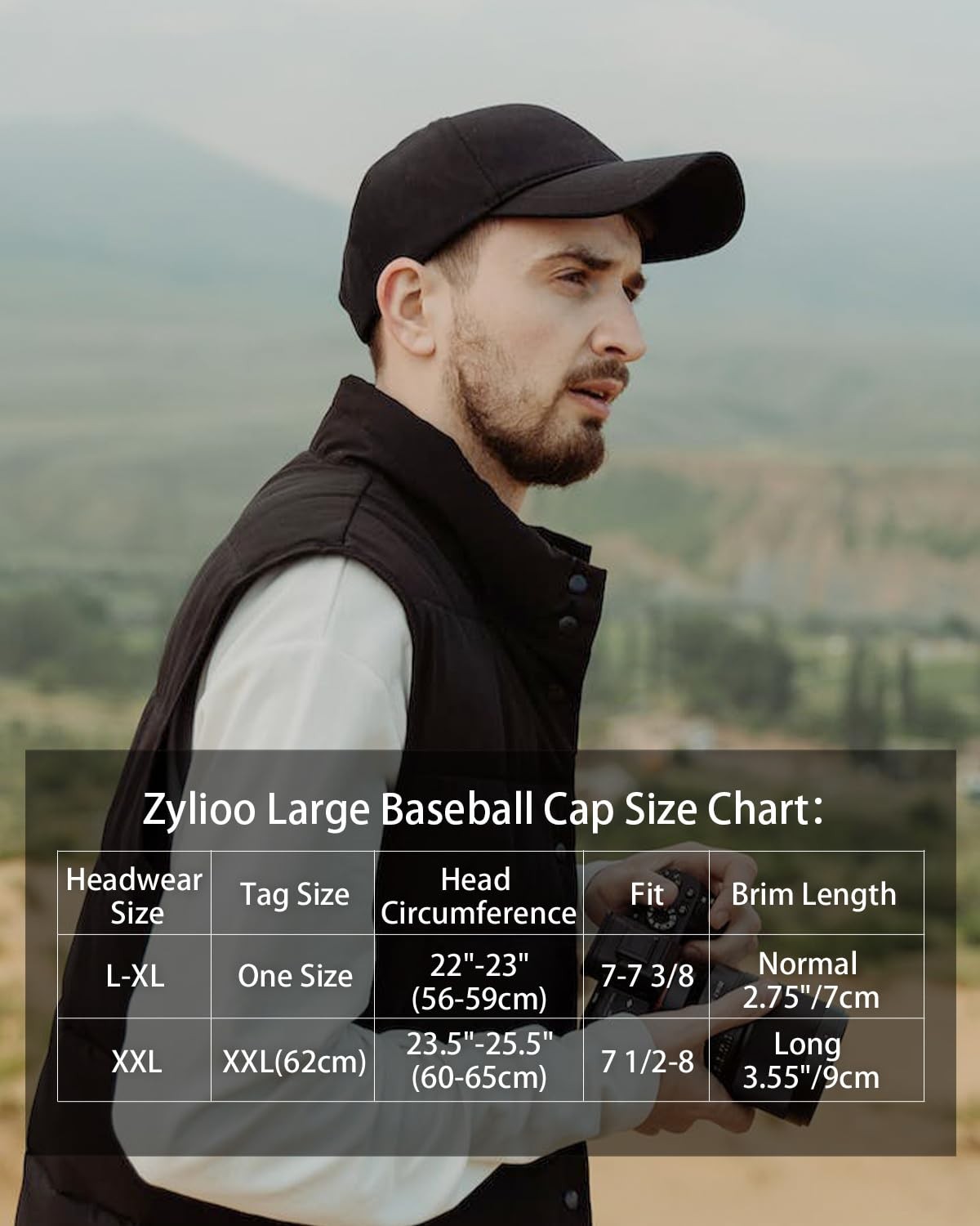 Zylioo XXL Baseball Mesh Cap for Big Heads, Quick Dry Running XX-Large, Khaki
