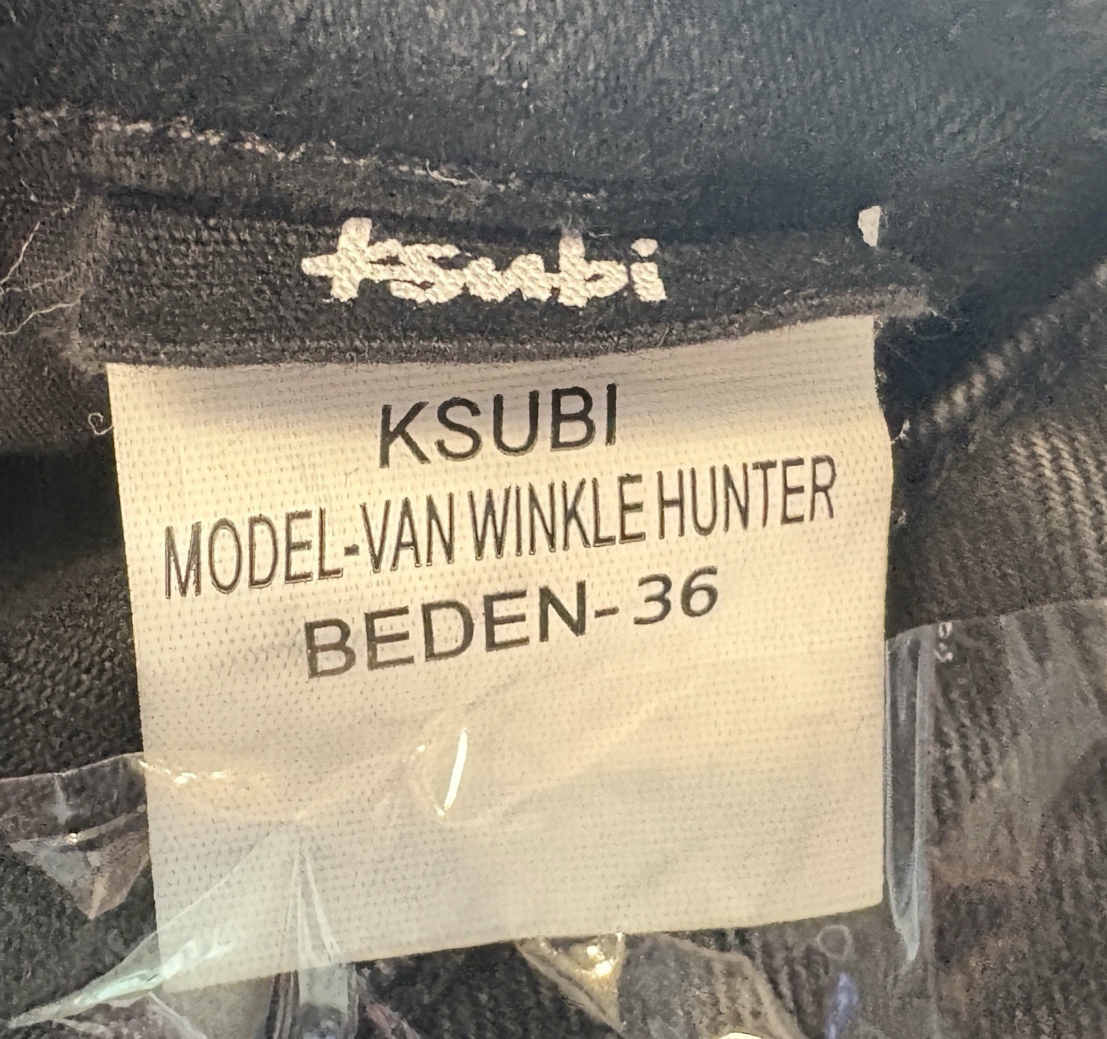 Ksubi Van Winkle Hunter Skinny Jeans black washed/distressed finish 36W X 30L