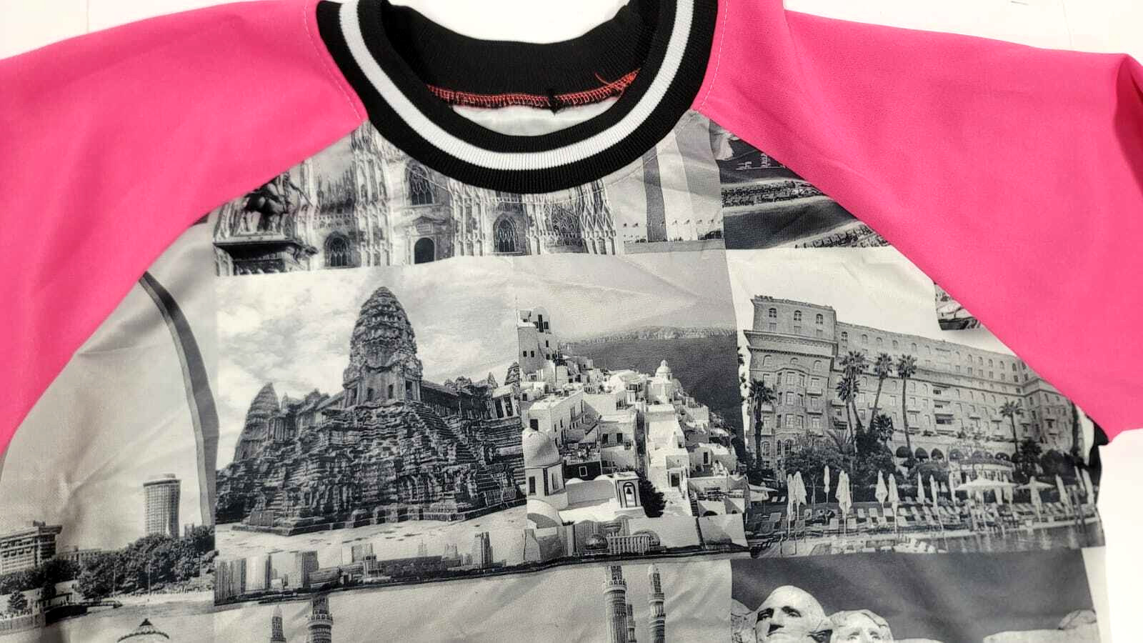 Women’s Pullover Shirt Collage Of Iconic Sceneries From Around The World