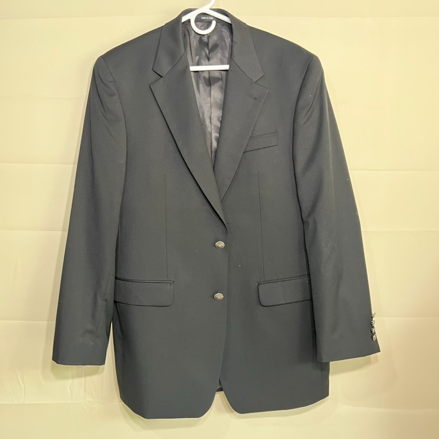 Lauren Ralph Lauren Men’s Black Blazer 40L 100% Wool Crest Buttons