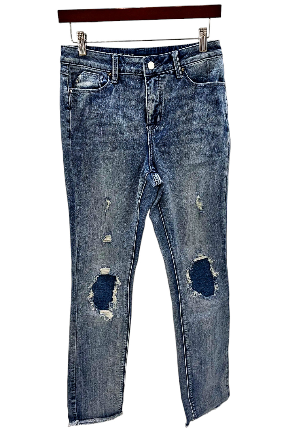 Laurie Felt Forever Denim 5 Pocket Easy Skinny w/ Destruction