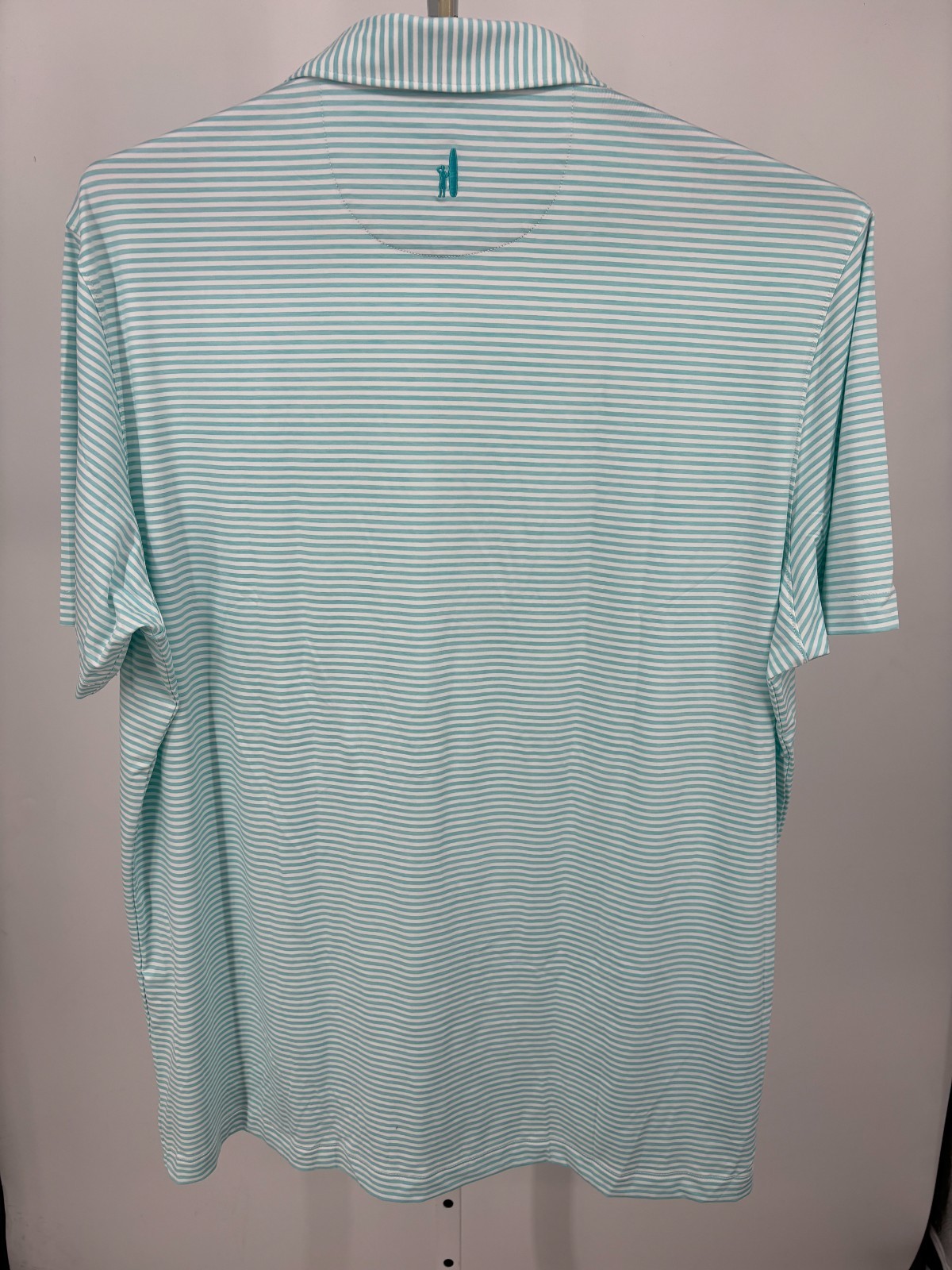 Johnnie O Seymour Striped Polo Caicos Green Men UPF 50 Featherweight Stretch NWT