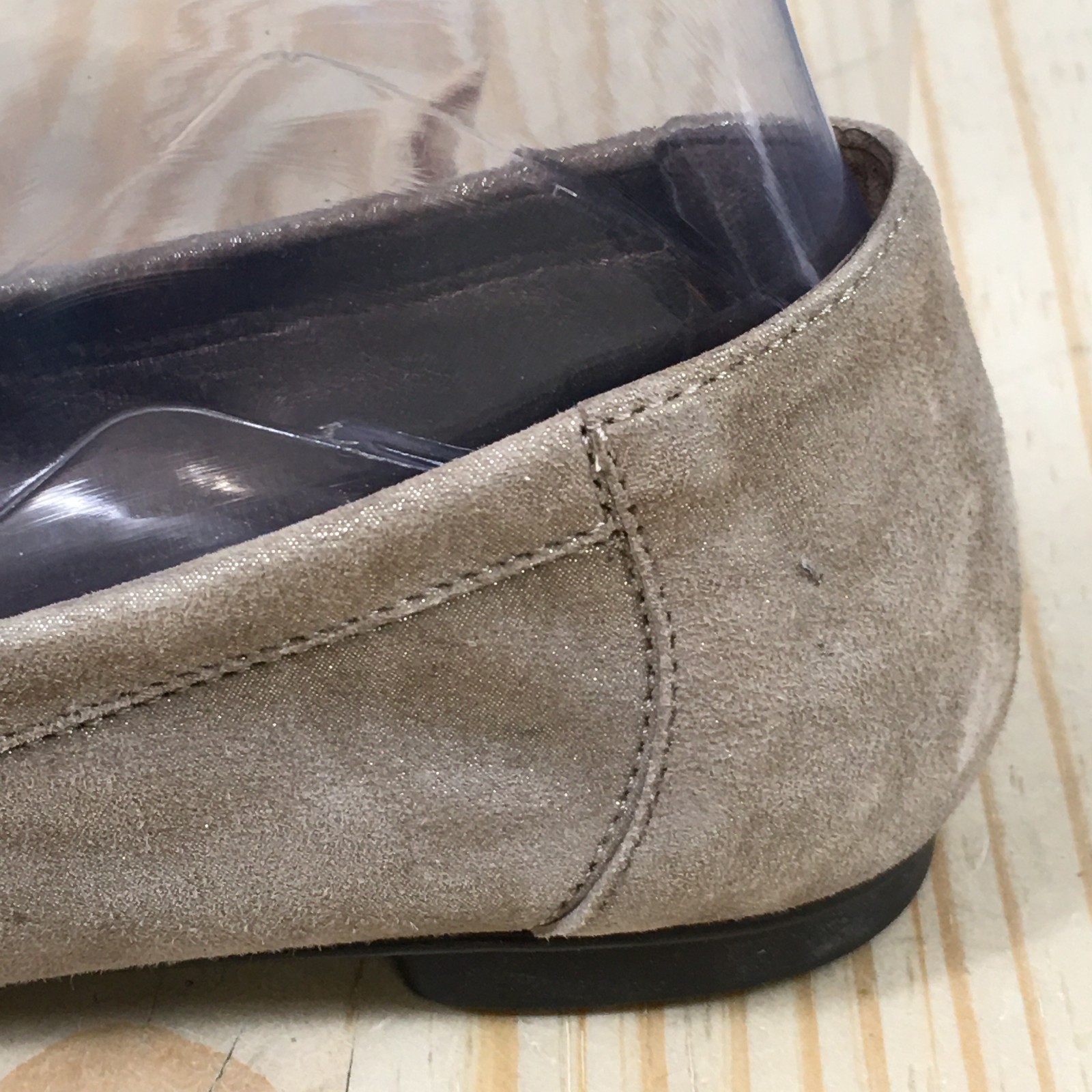 AGL Attilio Giusti Leombruni Womens 36.5 Taupe Suede Ballet Flats Snake Skin