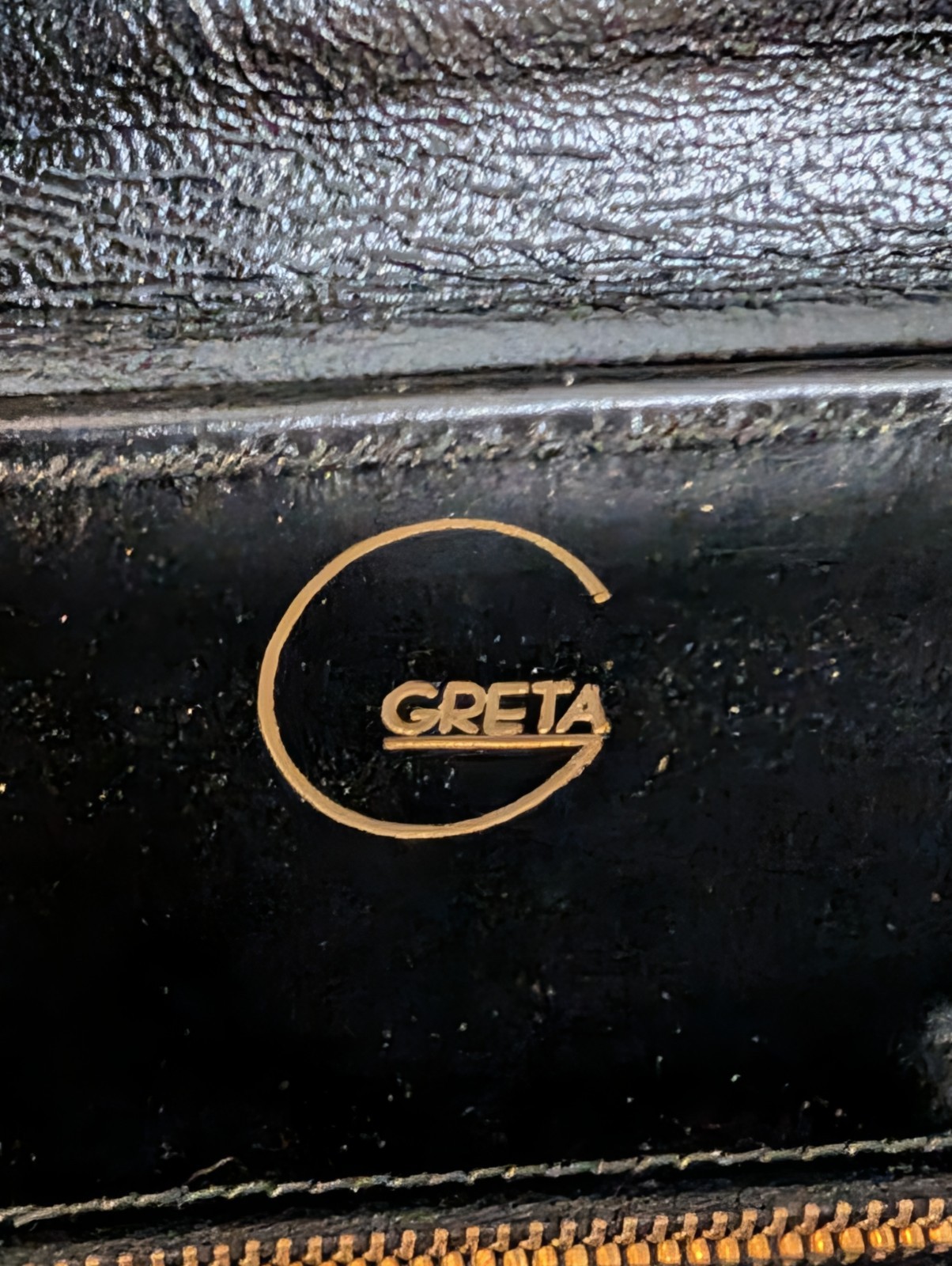 Vintage GRETA Black Velvet Tote Handbag Purse 15″ Wide Flat Mid Century Elegant