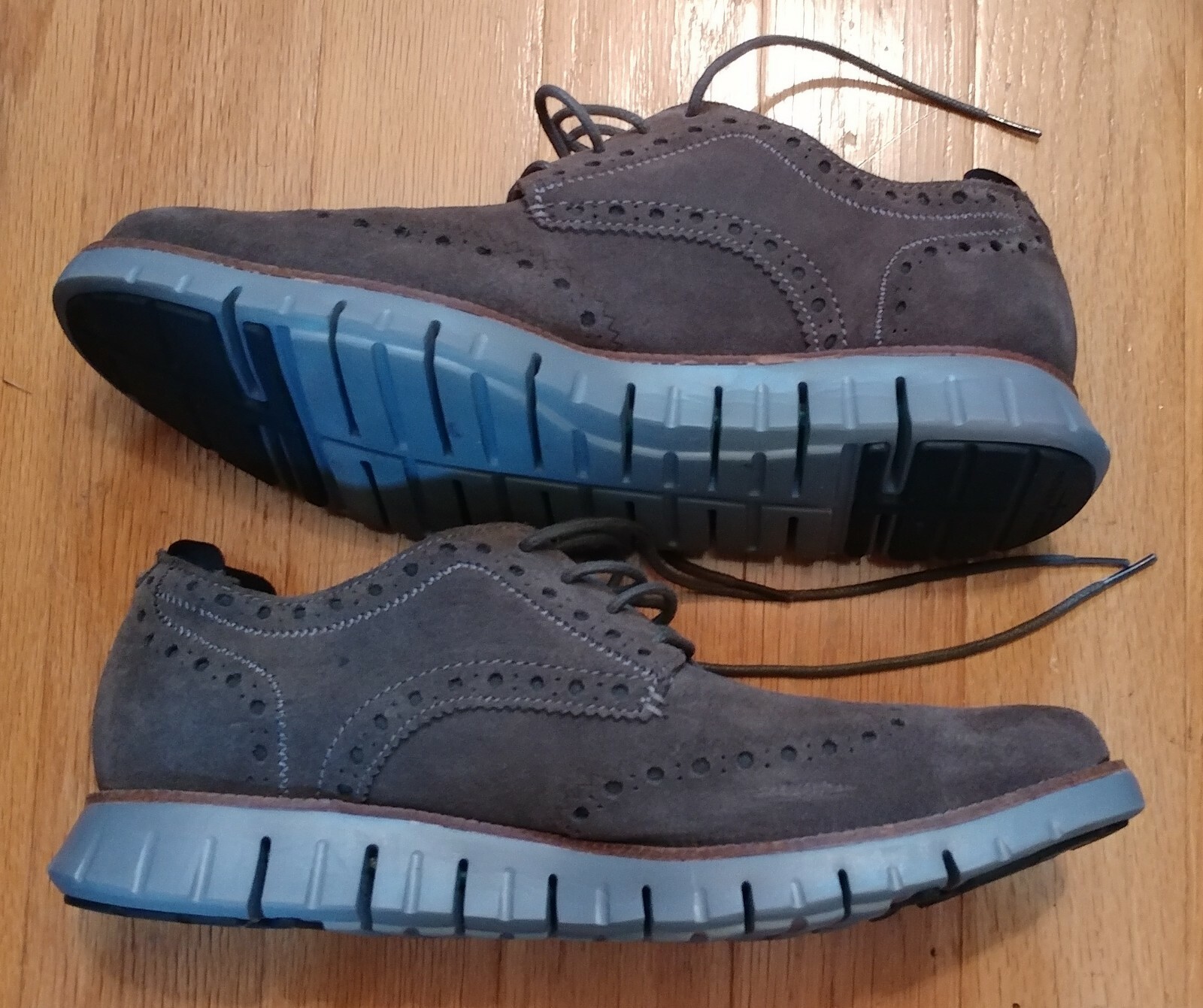MARK NASON TREMONT MEN’S GRAY SUEDE PREMIUM RELAXED FIT WINGTIP OXFORDS SIZE 11