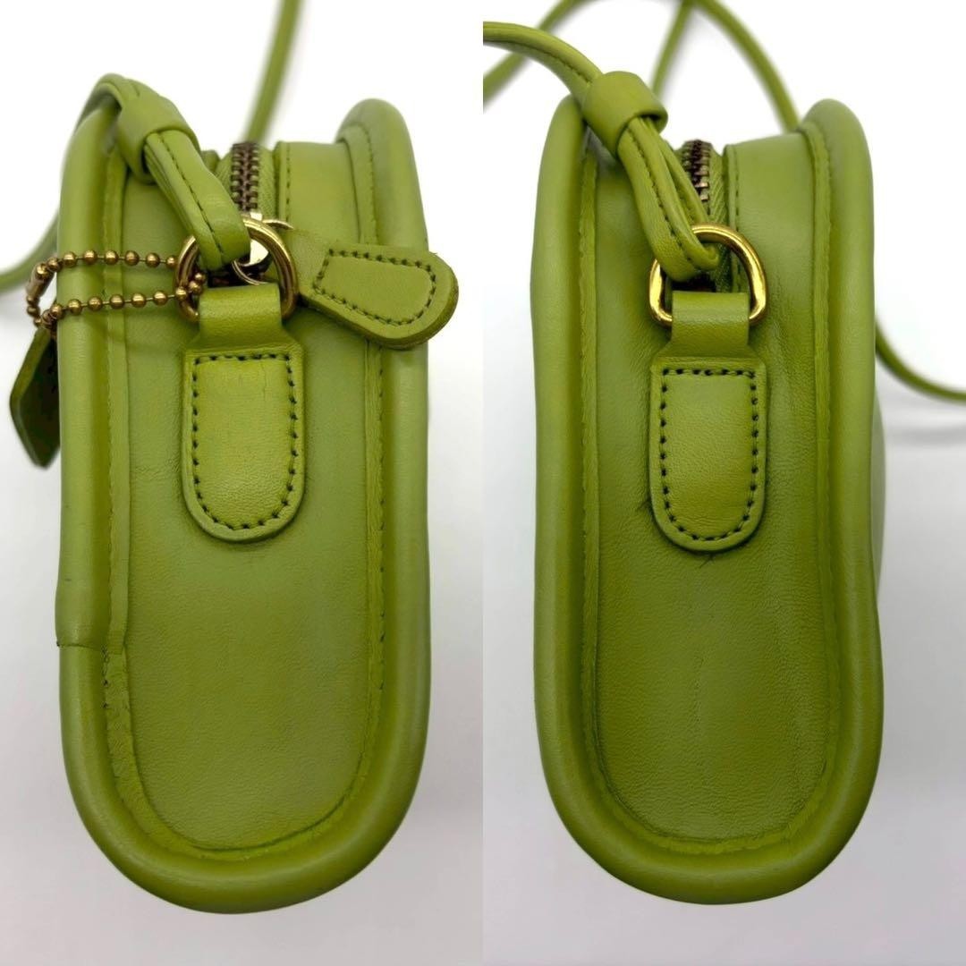 Vintage COACH Abbie Zip 9017 Green Leather Crossbody Mini Bag Rare color
