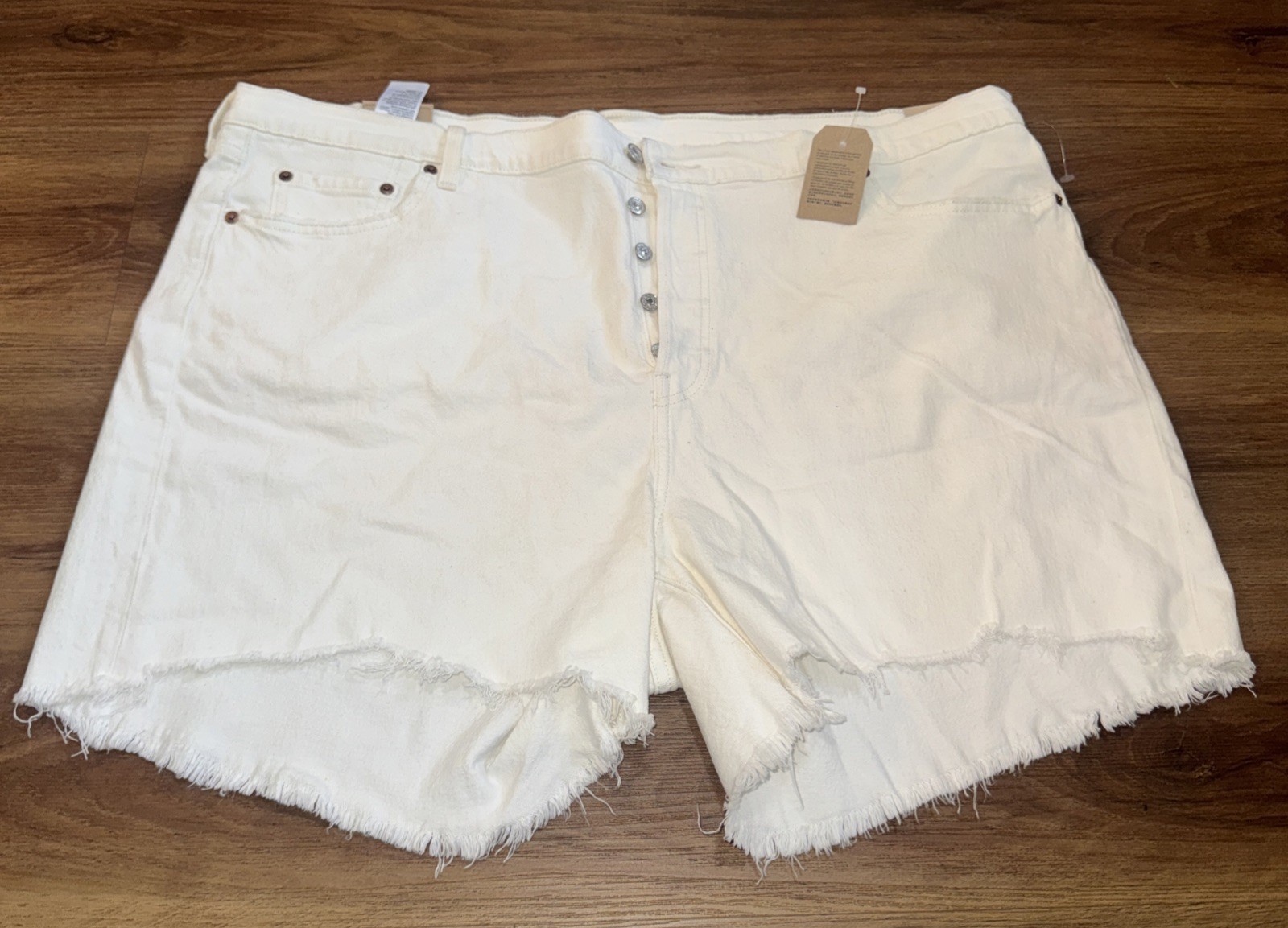 Levi’s Women’s 501 High Rise White Denim Shorts 24W